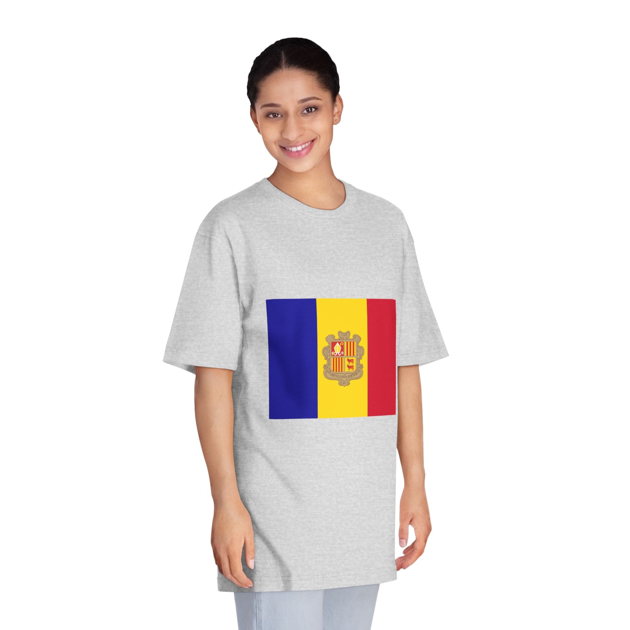 Flag of Andorra Unisex Classic Crewneck T Shirt - Image 15