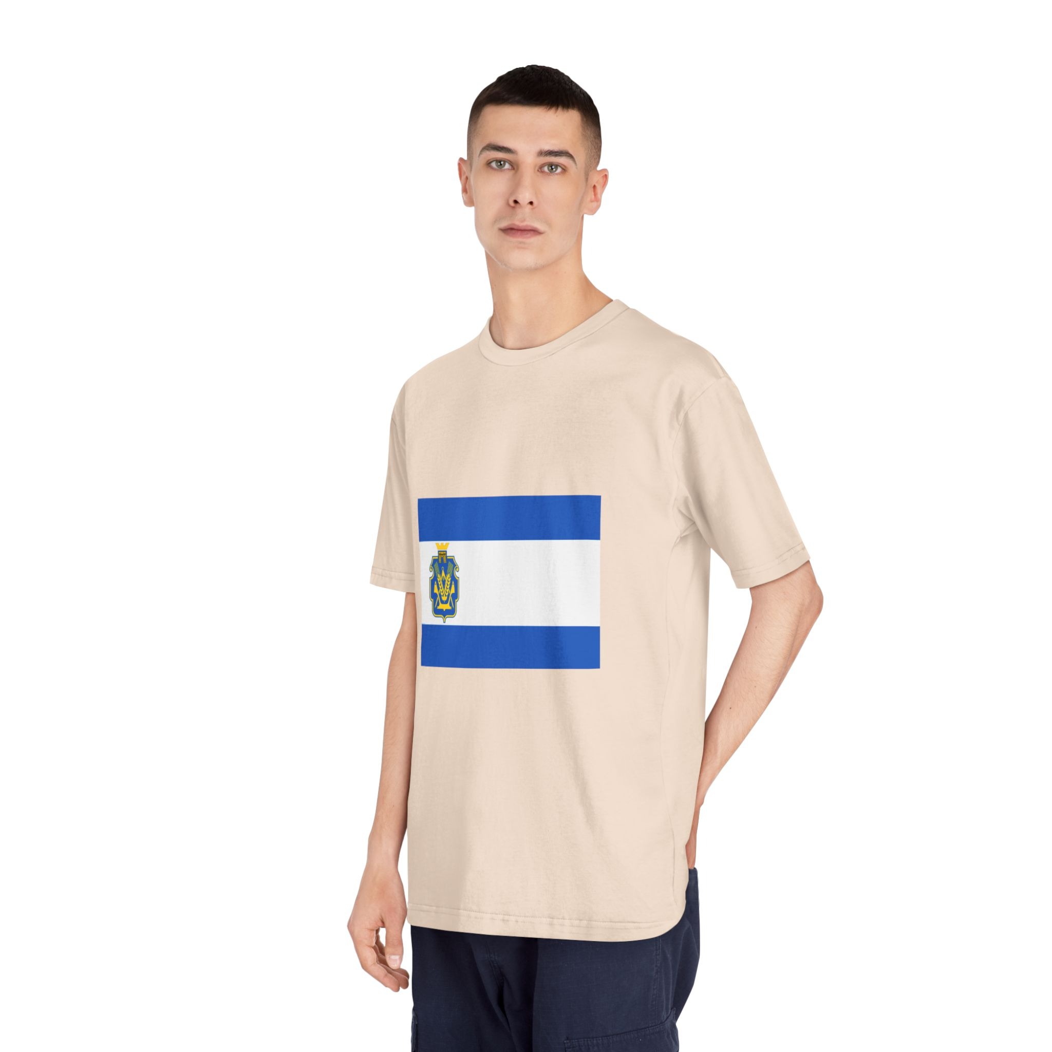 Flag of Kherson Oblast Unisex Classic Crewneck T Shirt - Image 12