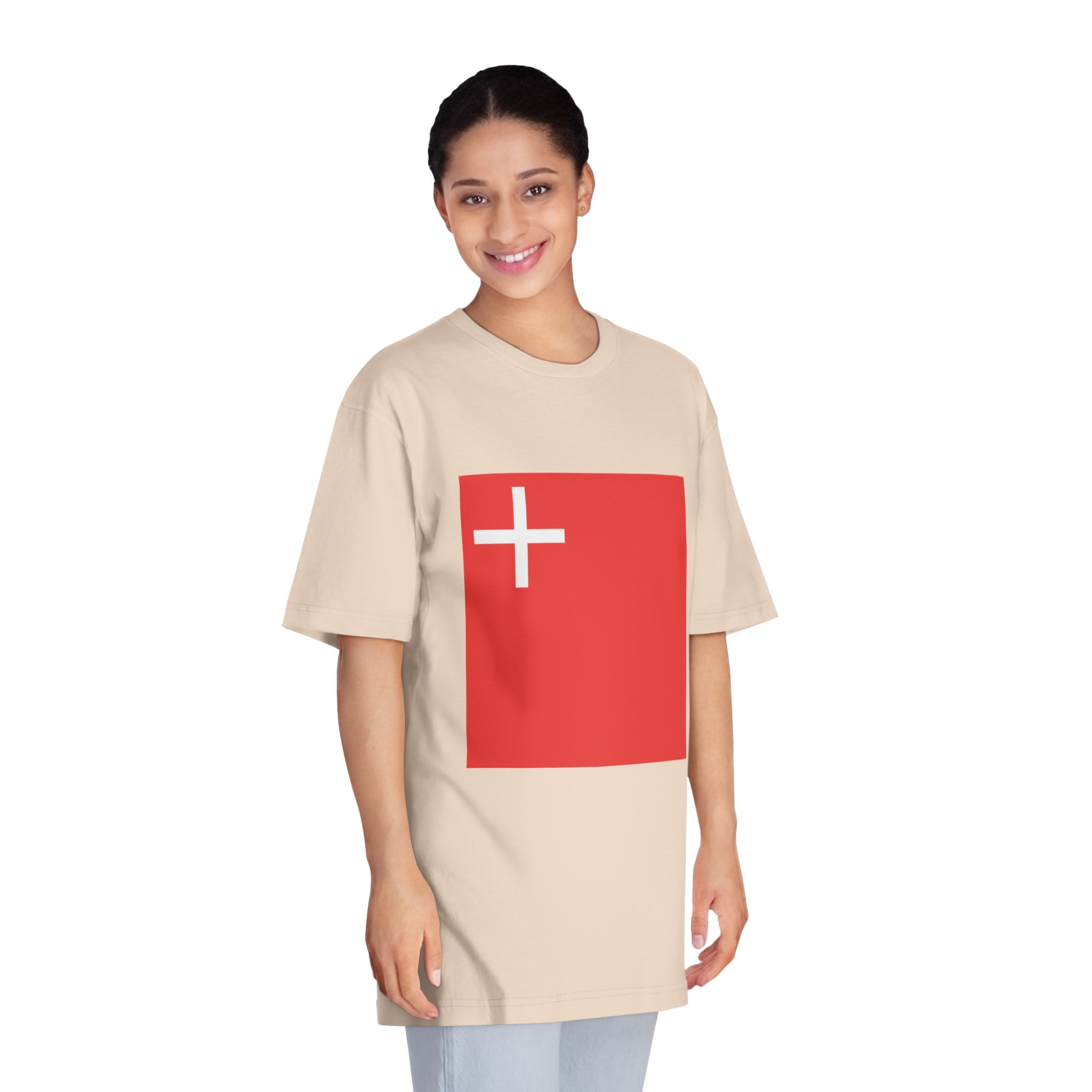 Flag of Canton of Schwyz Unisex Classic Crewneck T Shirt - Image 11