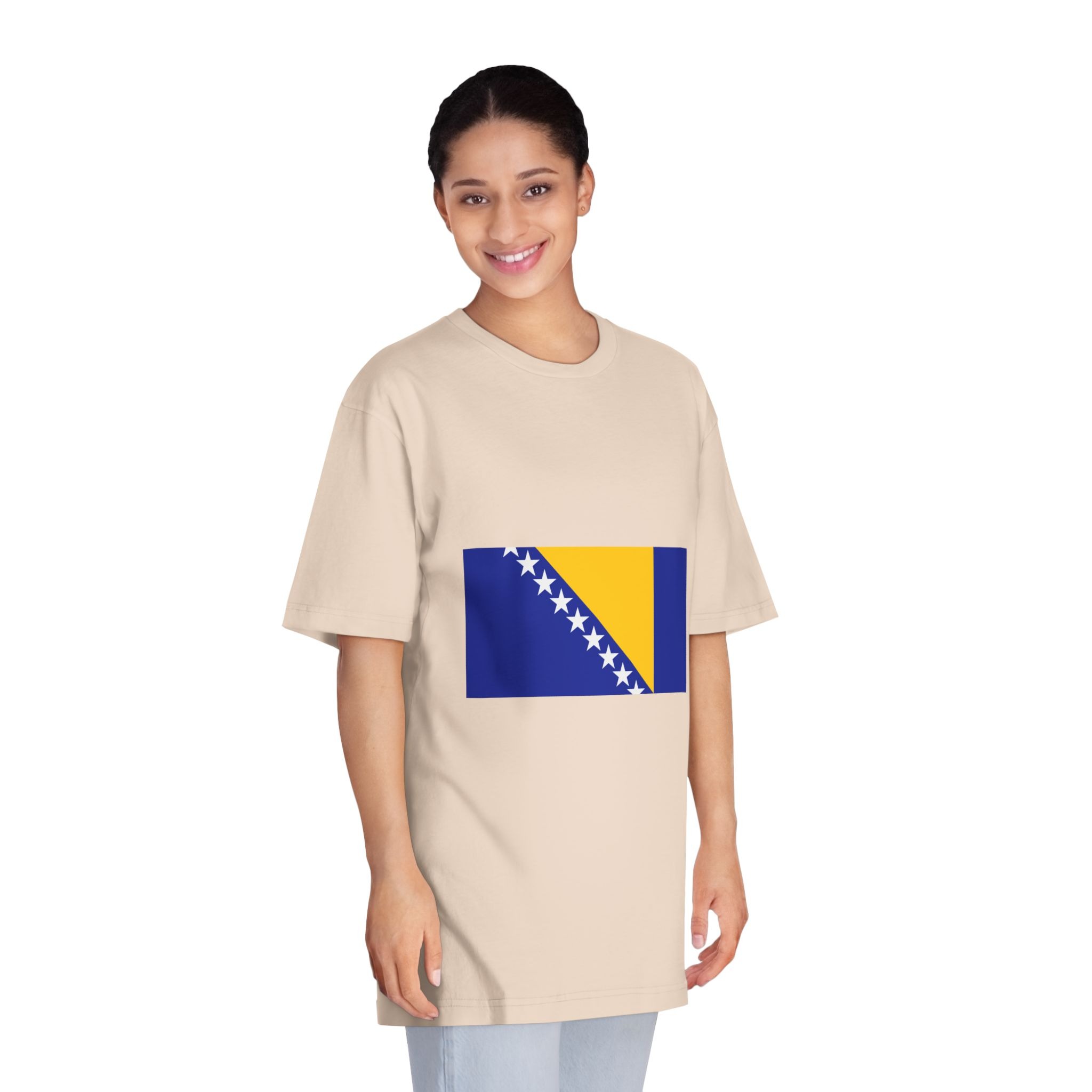 Flag of Bosnia and Herzegovina Unisex Classic Crewneck T Shirt - Image 11