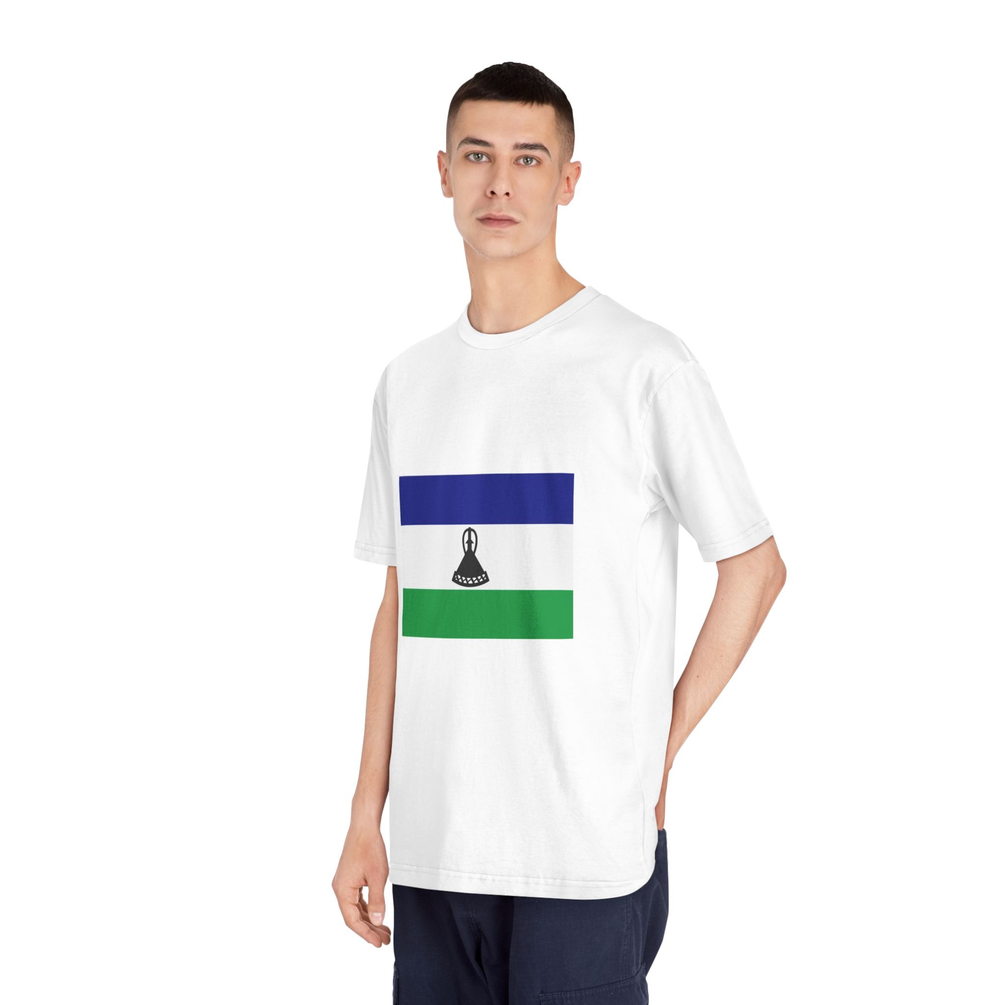 Flag of Lesotho Unisex Classic Crewneck T Shirt - Image 4