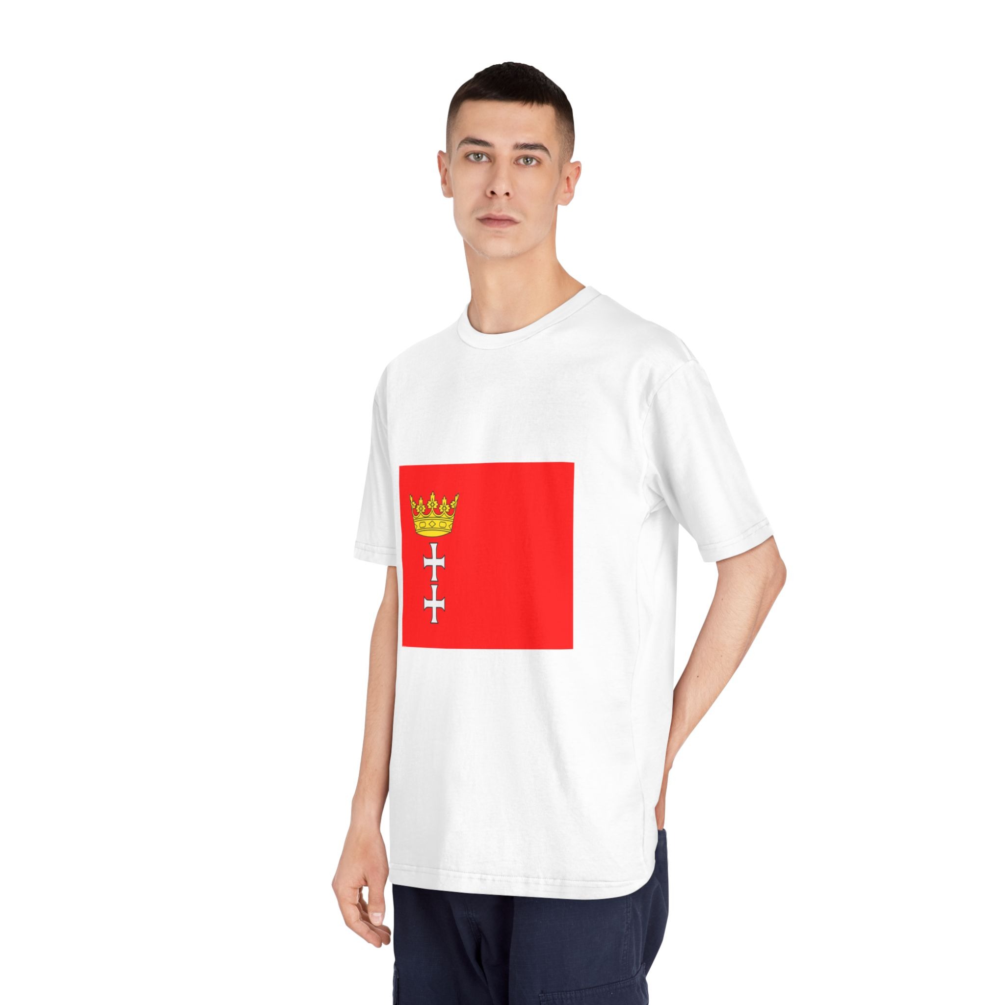 Flag of Gdansk Unisex Classic Crewneck T Shirt - Image 4