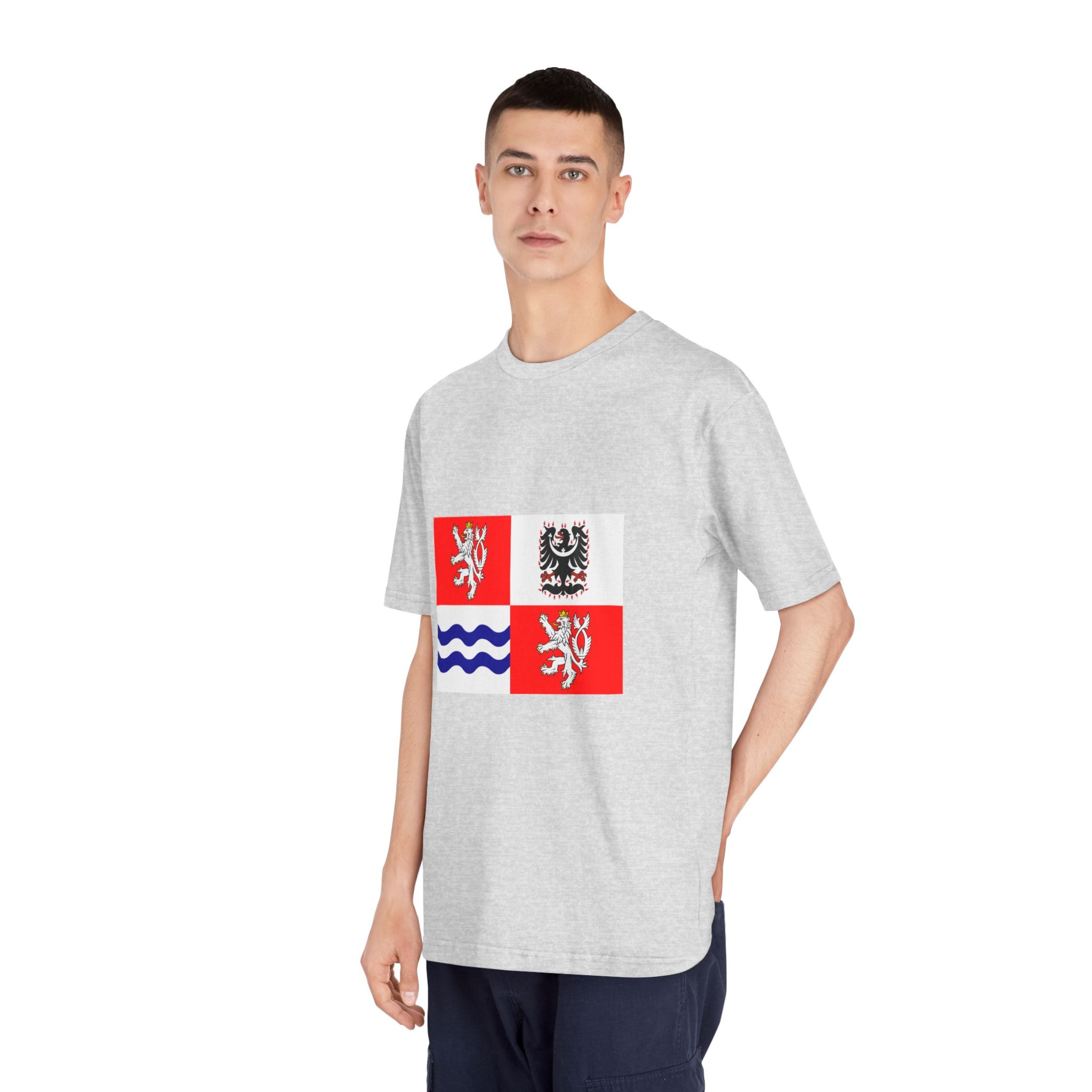 Flag of Central Bohemian Region Unisex Classic Crewneck T Shirt - Image 16