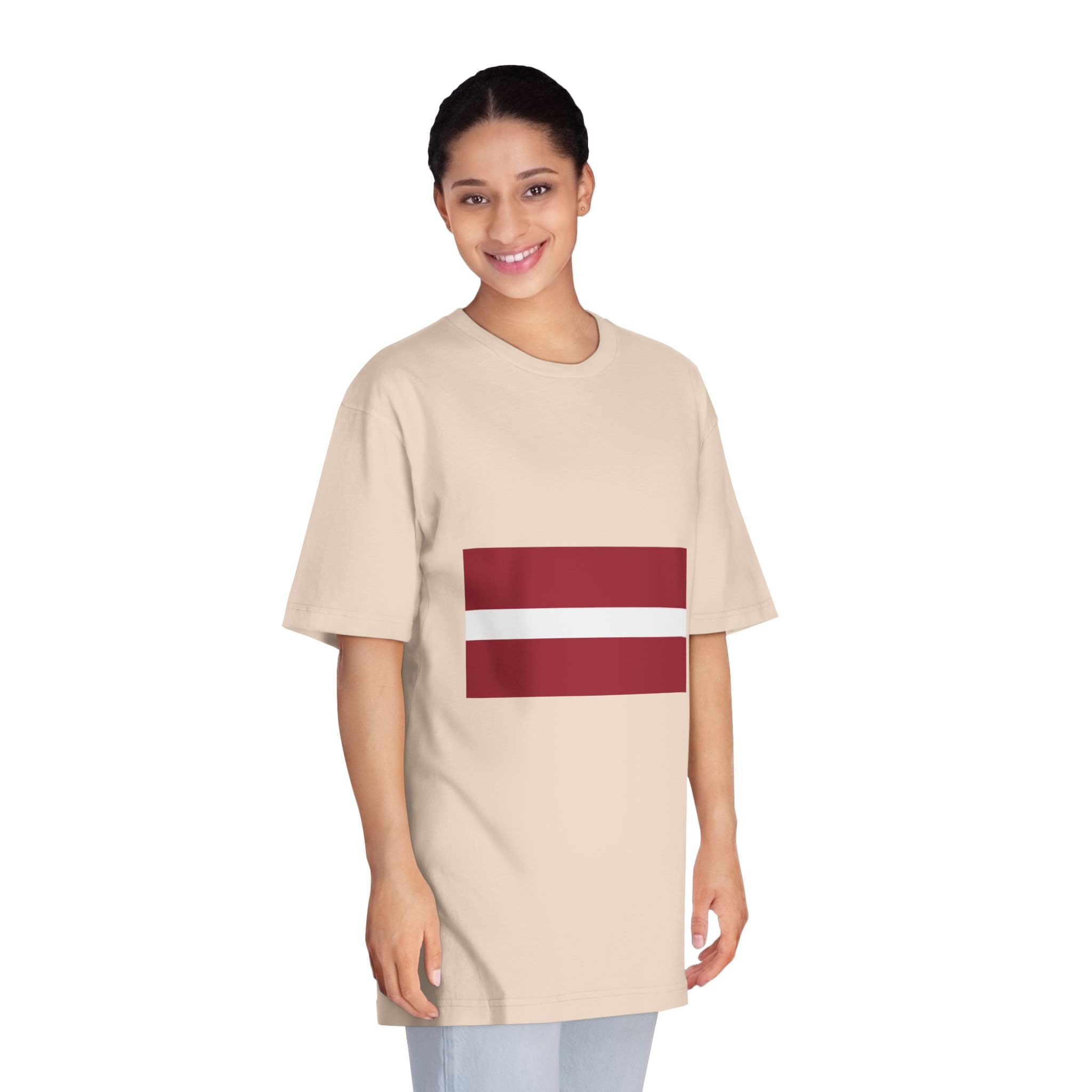 Flag of Latvia Unisex Classic Crewneck T Shirt - Image 11