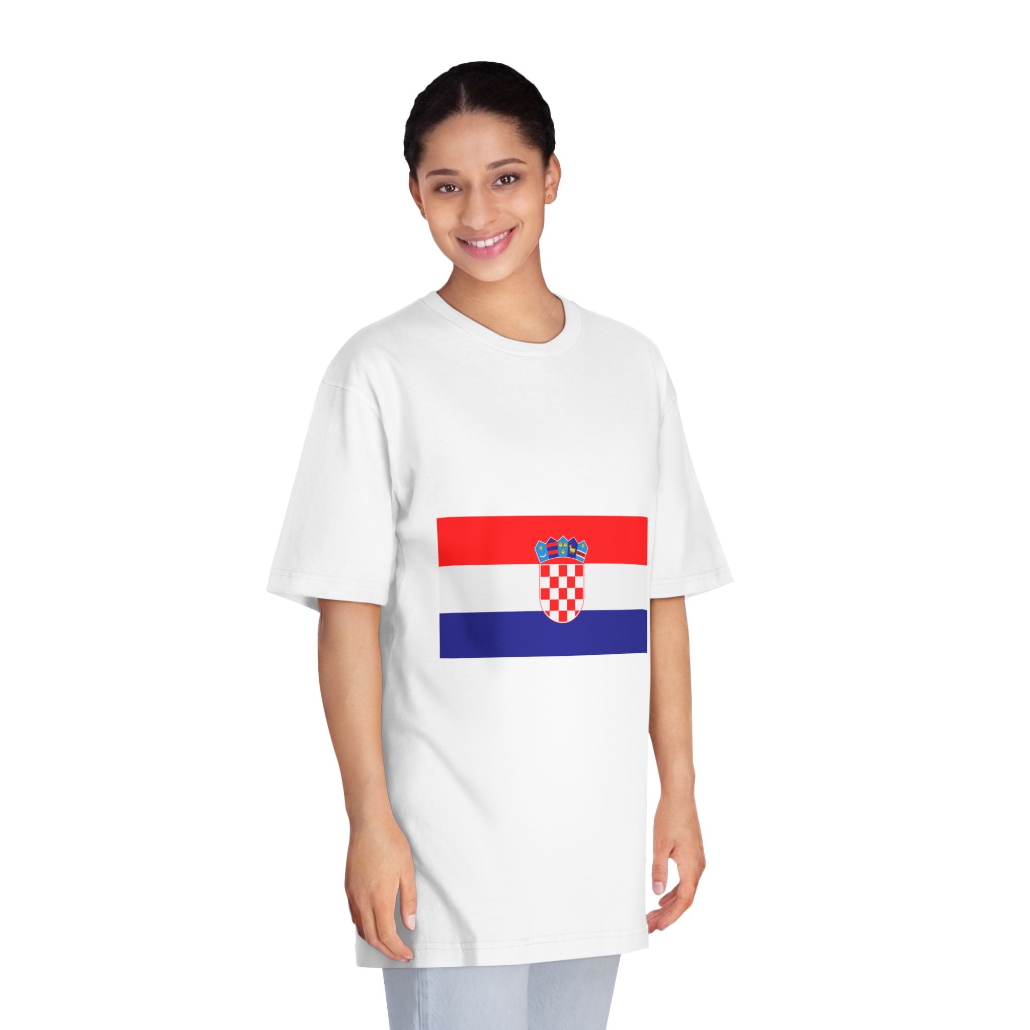 Flag of Croatia Unisex Classic Crewneck T Shirt - Image 3