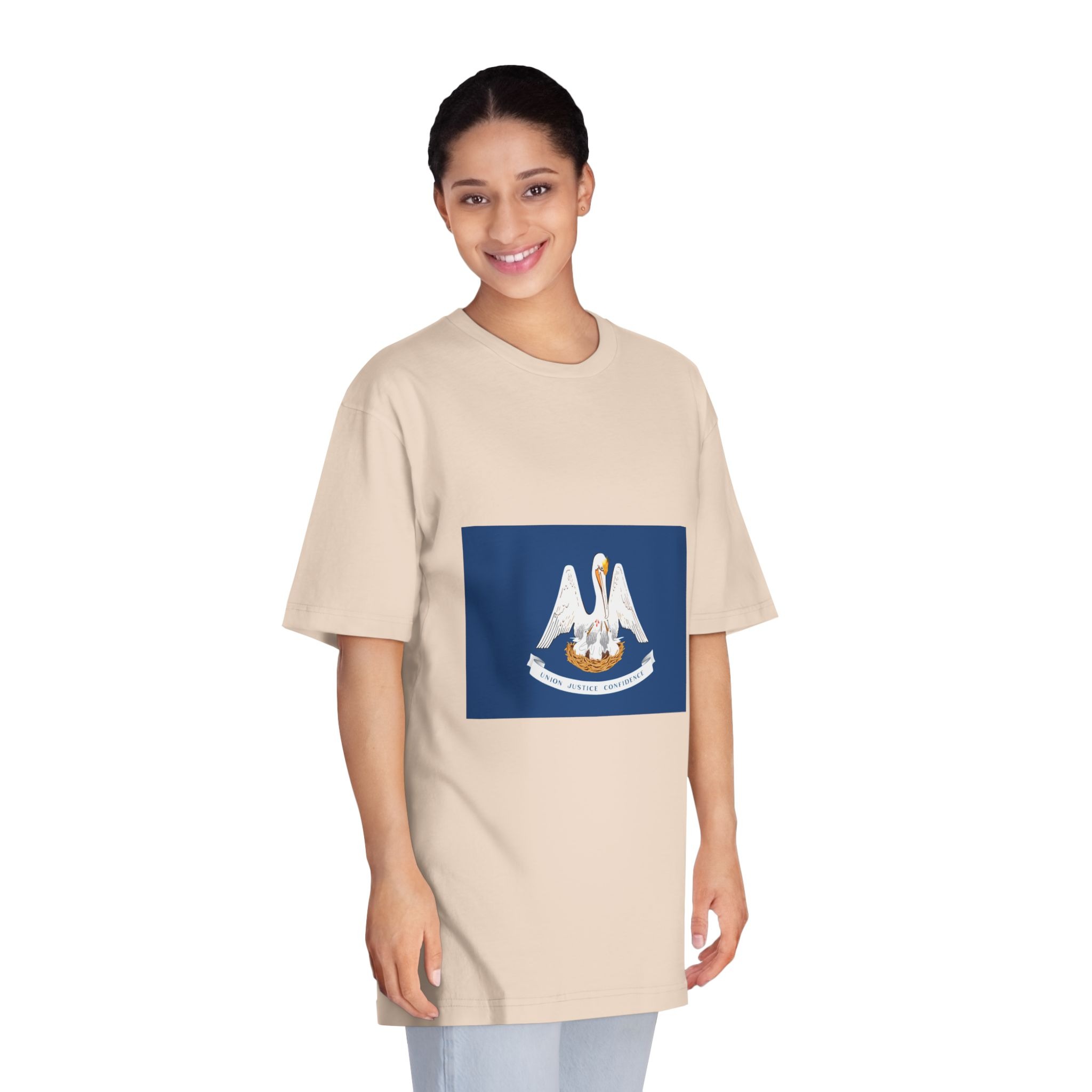 Flag of Louisiana Unisex Classic Crewneck T Shirt - Image 11