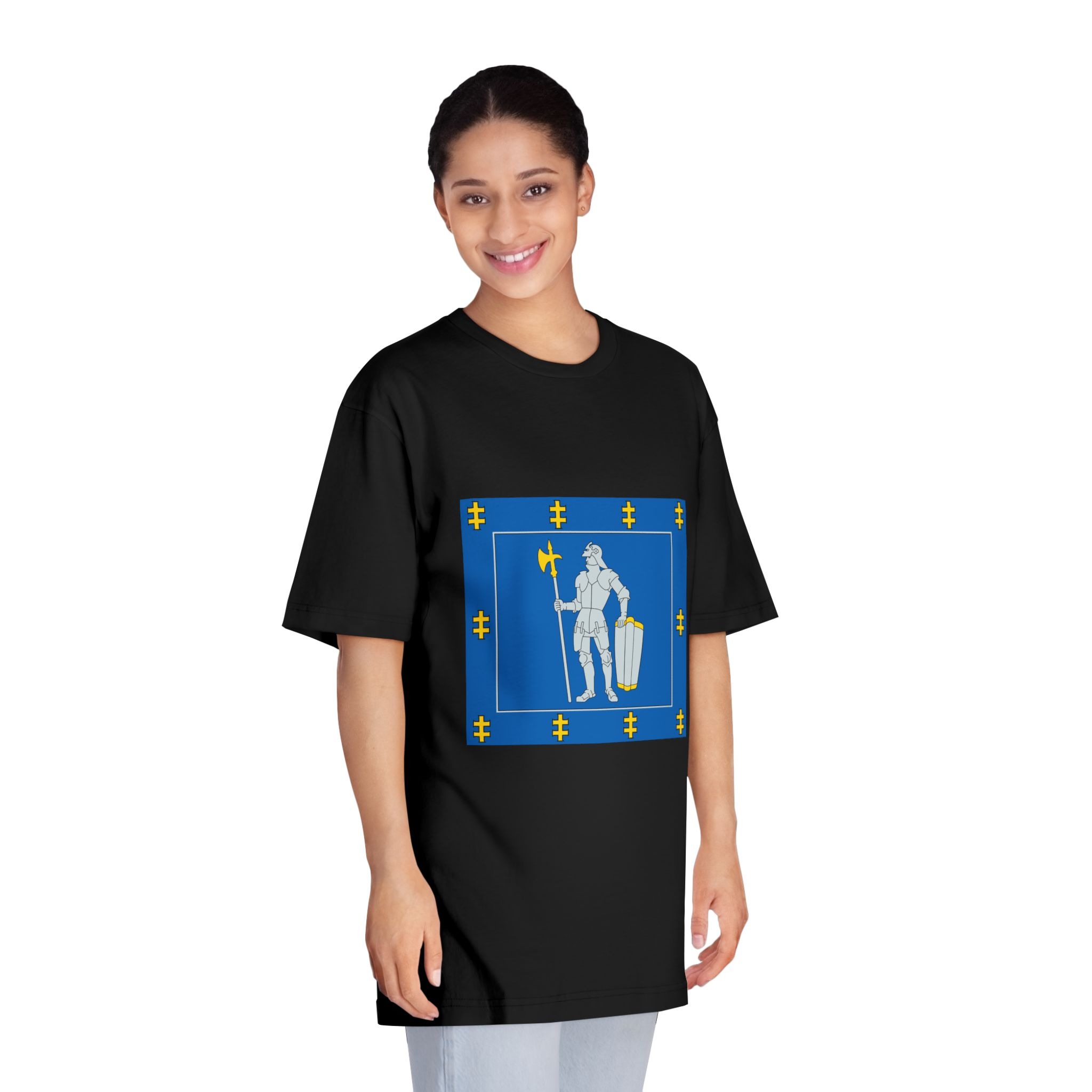 Alytus County Flag Unisex Classic Crewneck T Shirt - Image 7