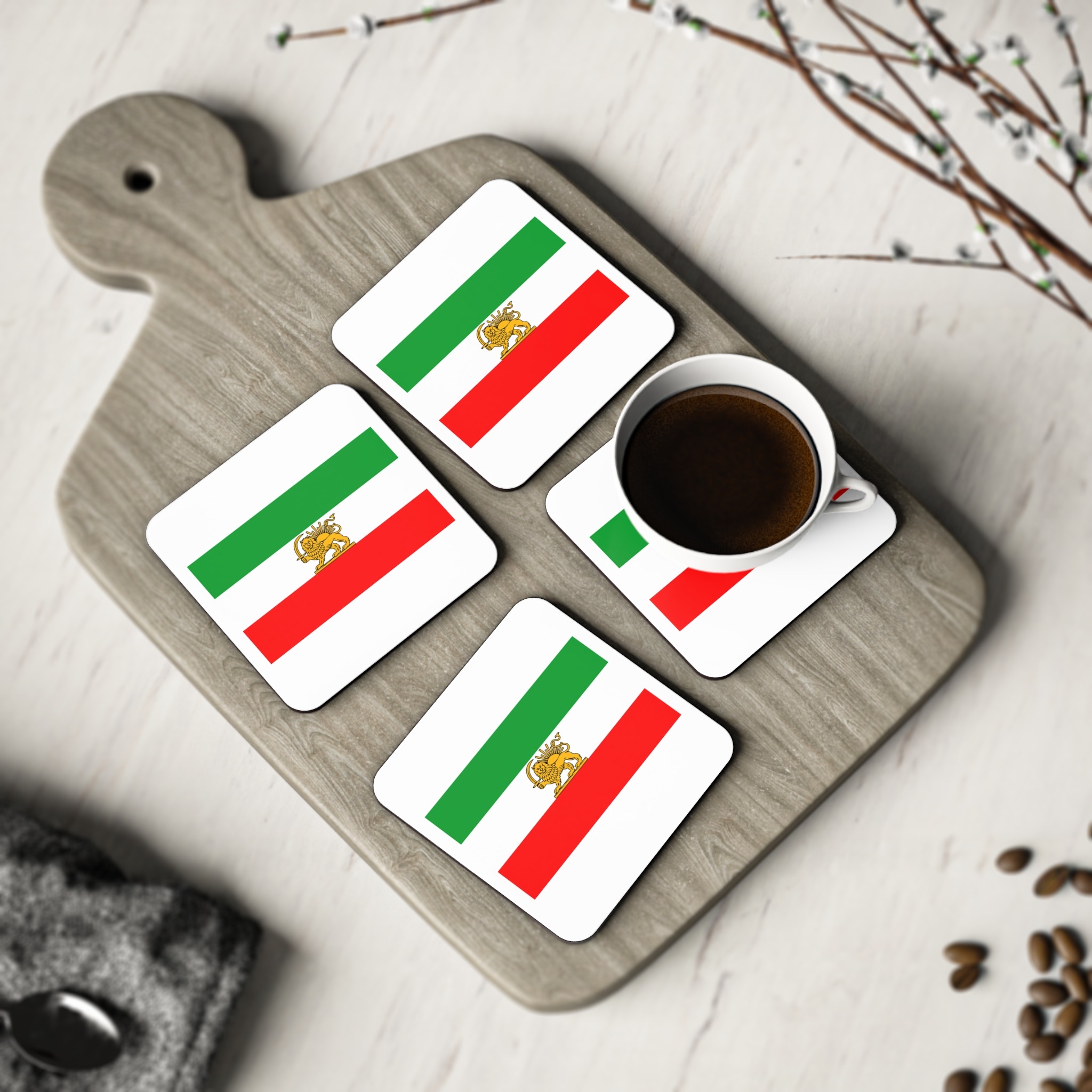 State Flag of Iran 1964 1980 Coasters - Image 8