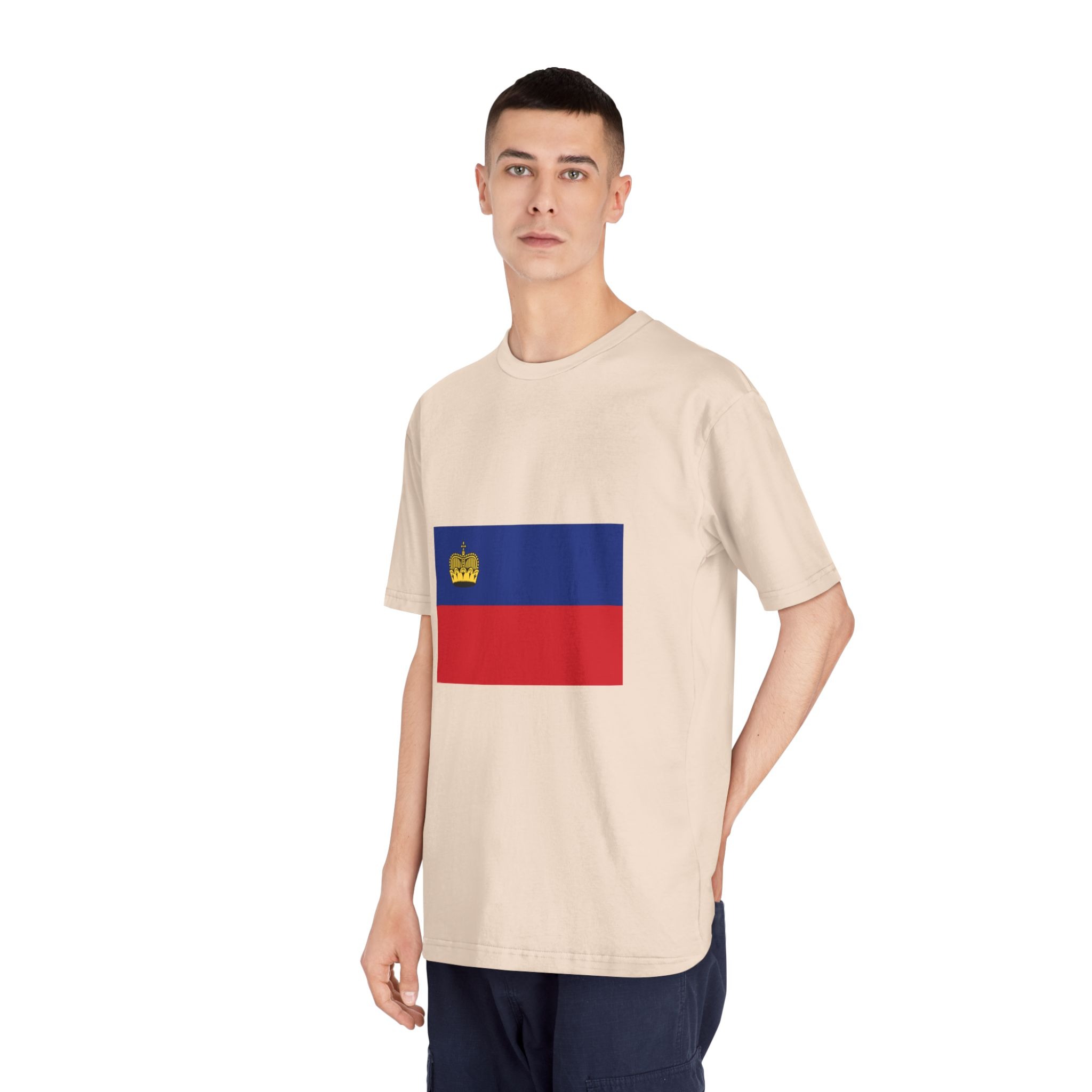 Flag of Liechtenstein Unisex Classic Crewneck T Shirt - Image 12