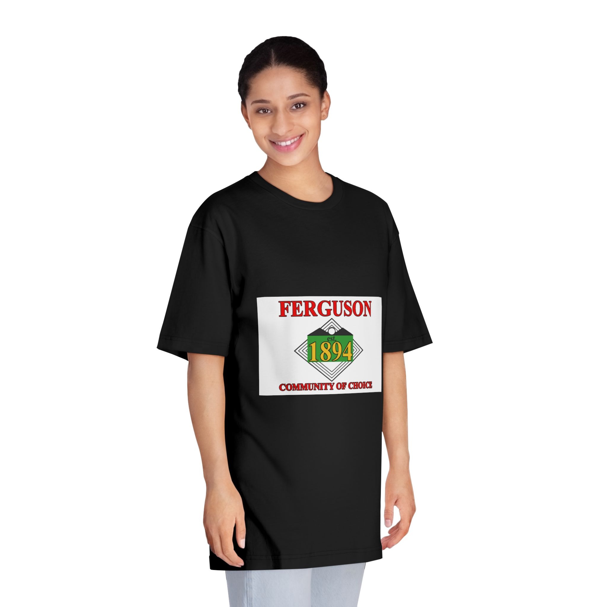 Flag of Ferguson, Missouri Unisex Classic Crewneck T Shirt - Image 7