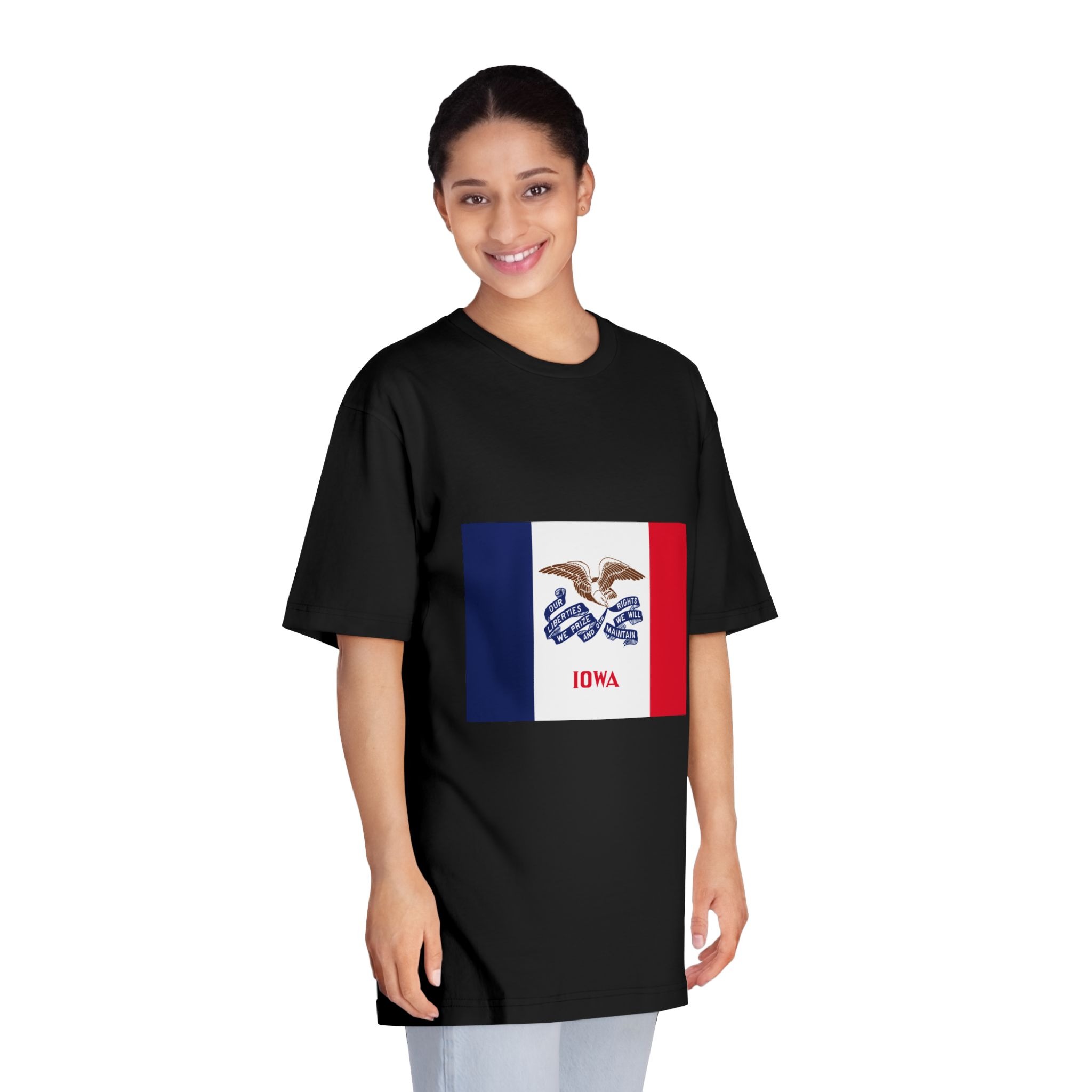 Flag of Iowa Unisex Classic Crewneck T Shirt - Image 7