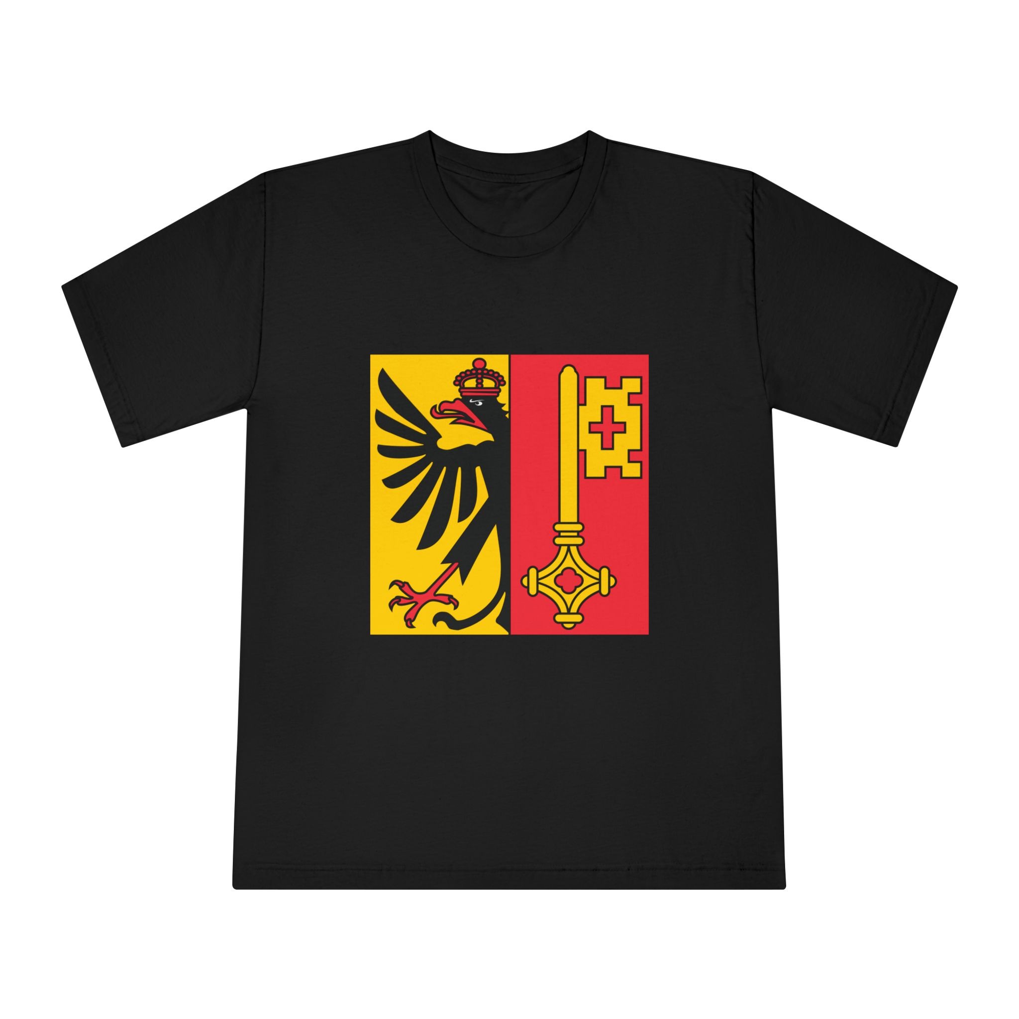 Flag of Canton of Geneva Unisex Classic Crewneck T Shirt - Image 5