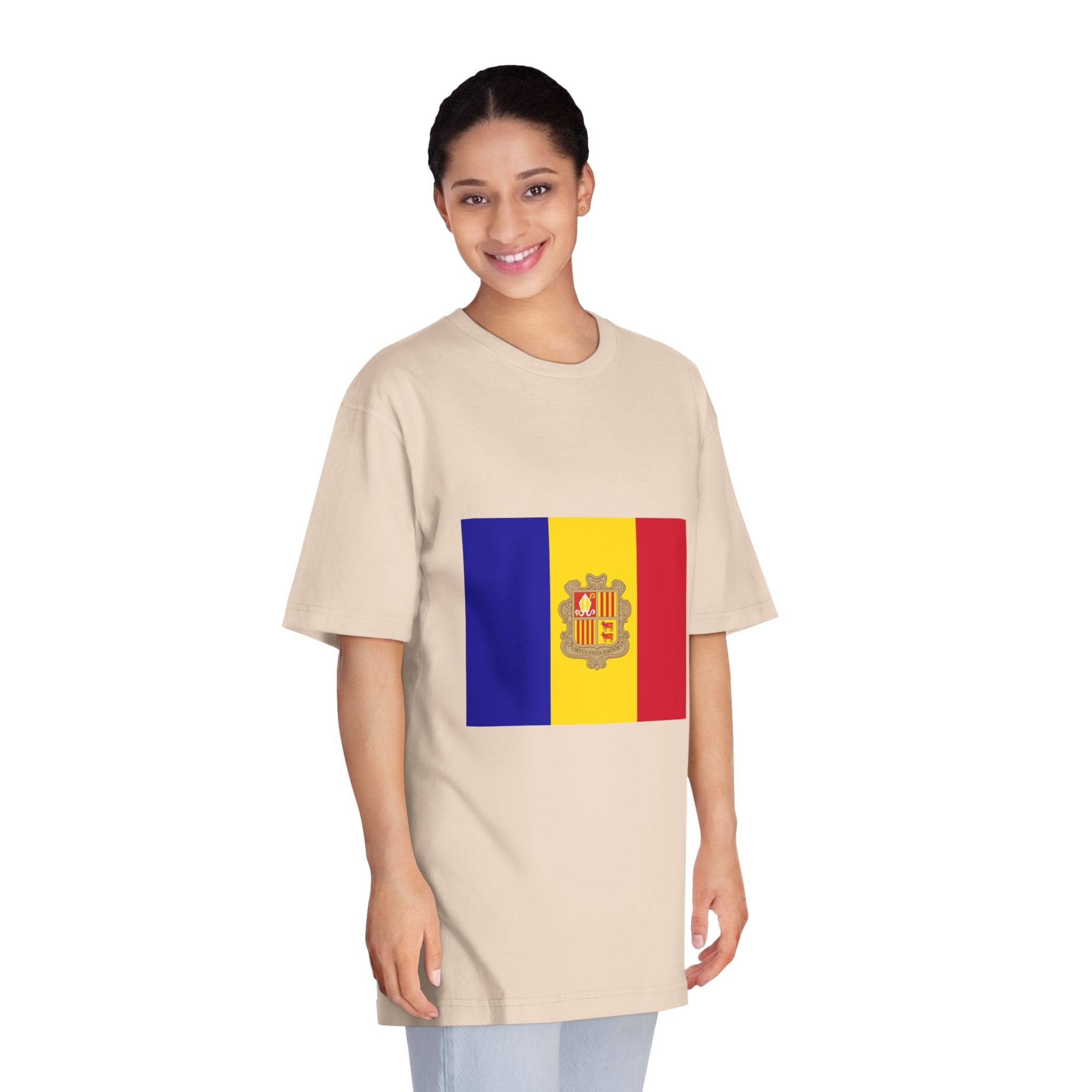 Flag of Andorra Unisex Classic Crewneck T Shirt - Image 11