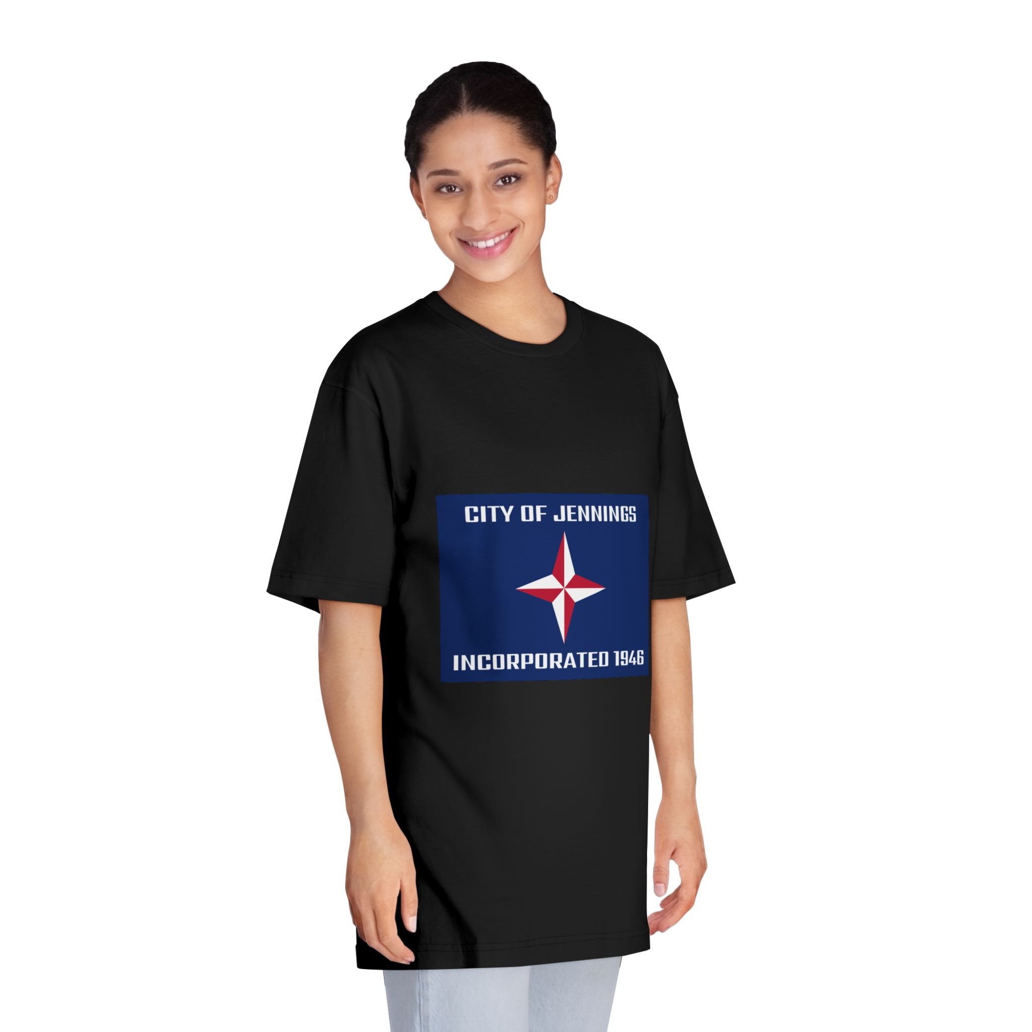 Flag of Jennings, Missouri Unisex Classic Crewneck T Shirt - Image 7