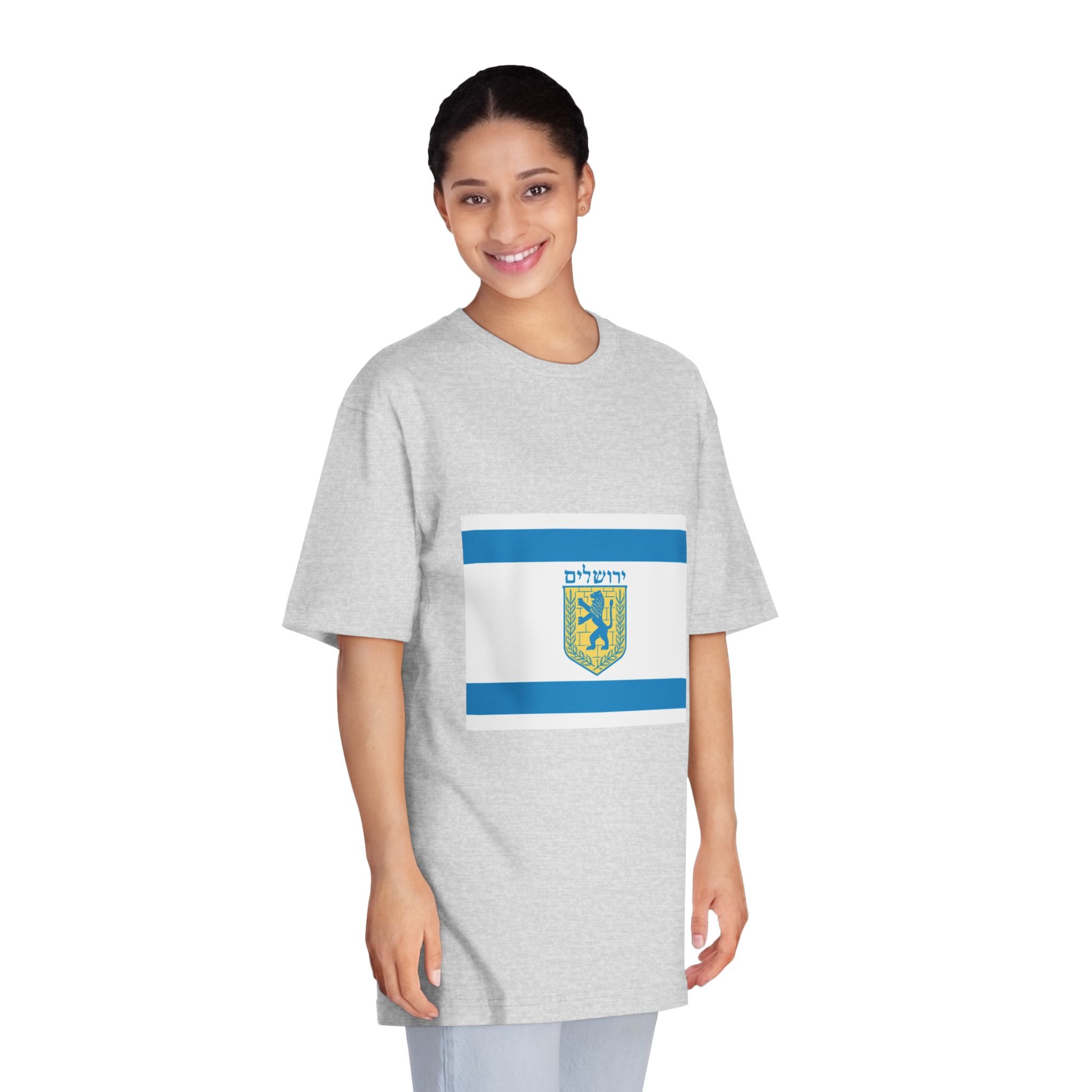 Flag of Jerusalem Unisex Classic Crewneck T Shirt - Image 15