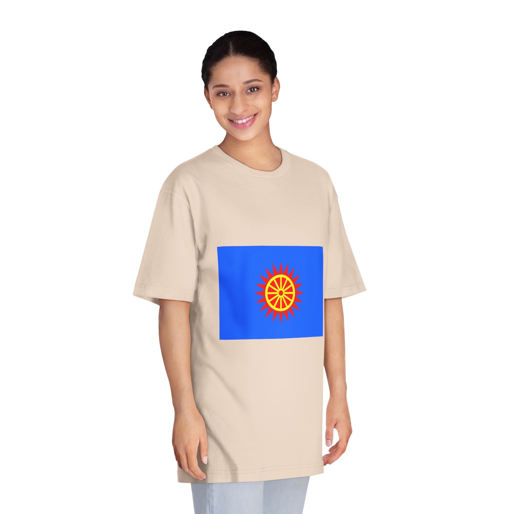 Flag of Obukhiv Raion Unisex Classic Crewneck T Shirt - Image 11