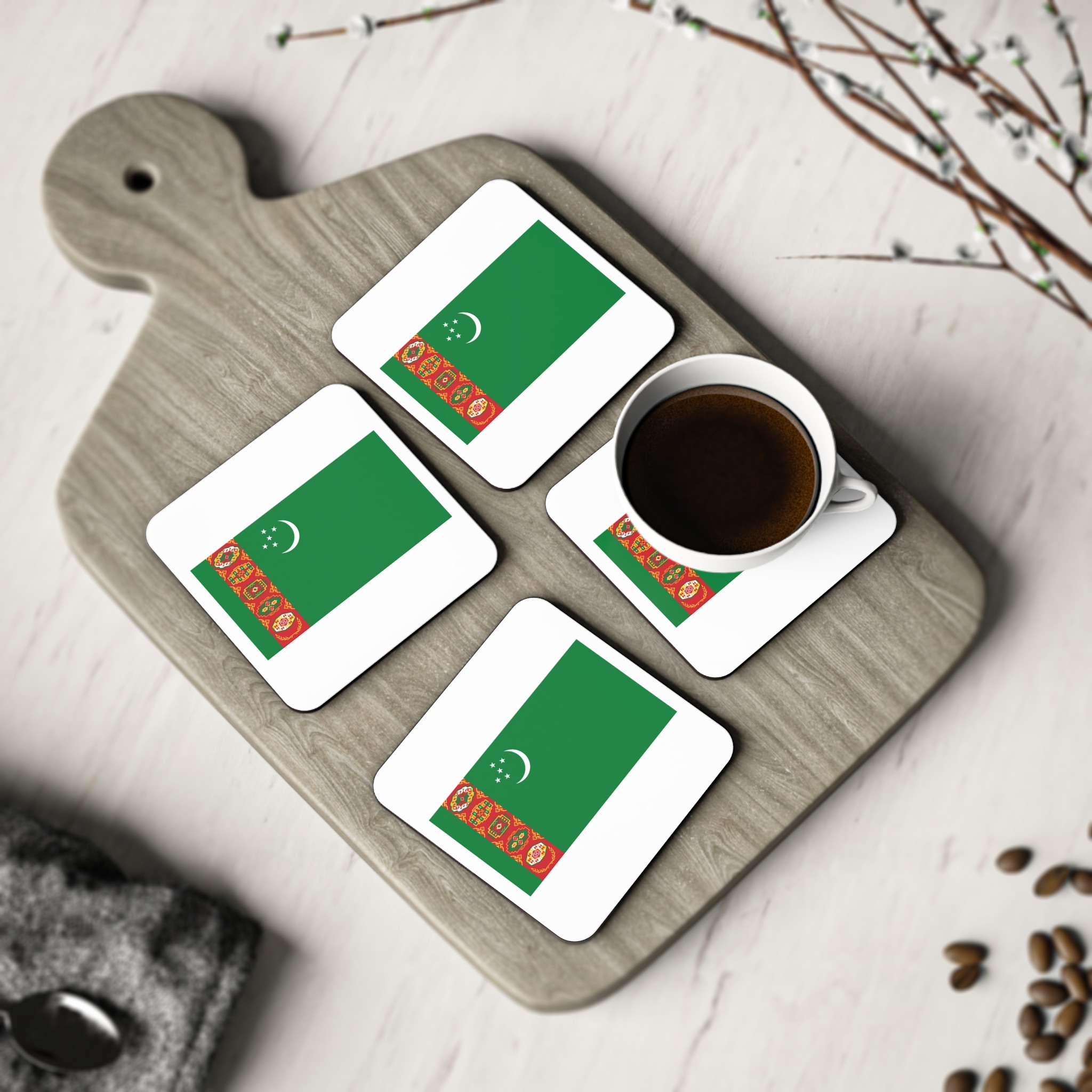 Turkmanistan Flag Coasters - Image 8