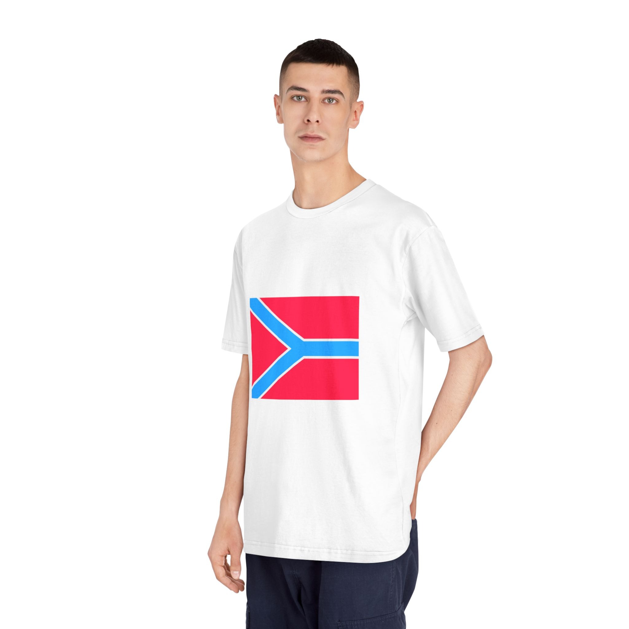 Flag of Druzhkivka Unisex Classic Crewneck T Shirt - Image 4