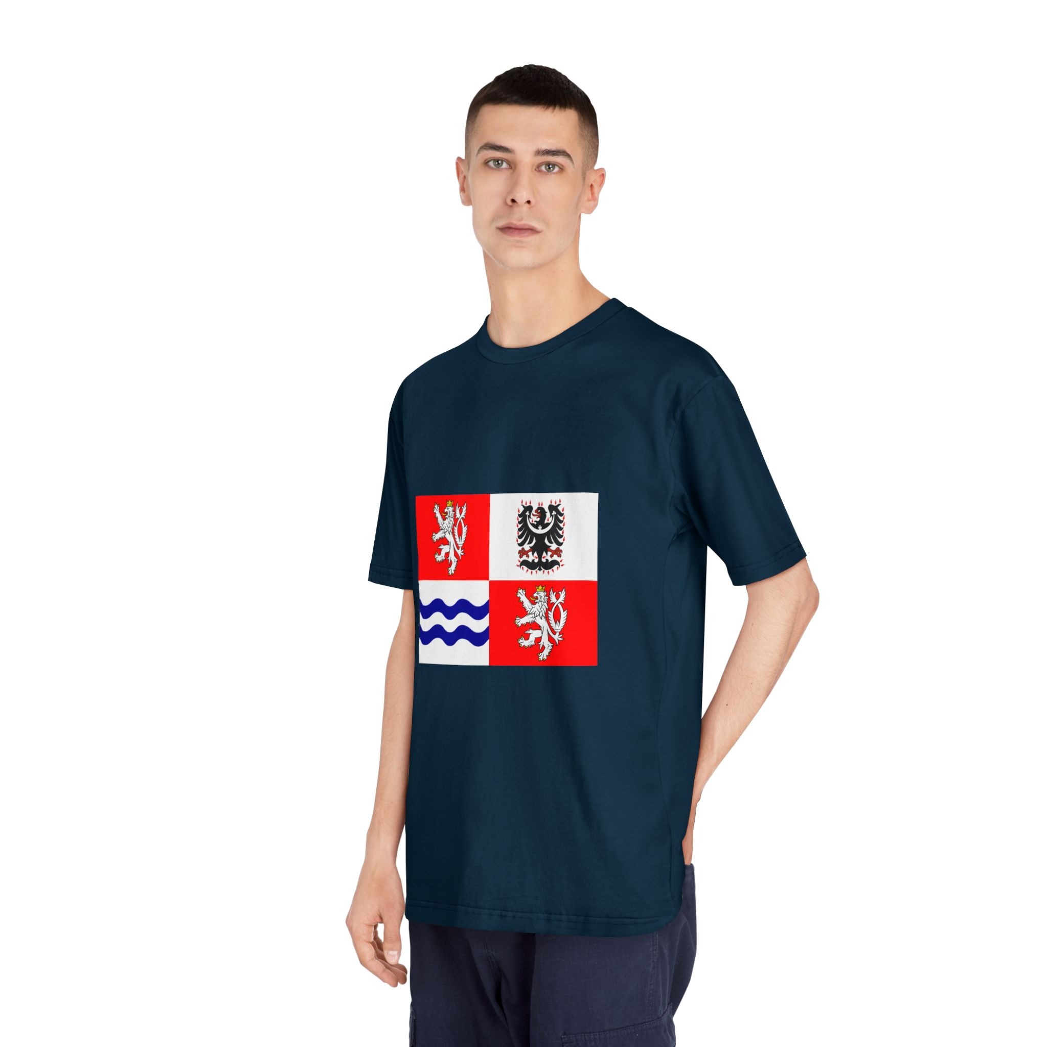 Flag of Central Bohemian Region Unisex Classic Crewneck T Shirt - Image 20