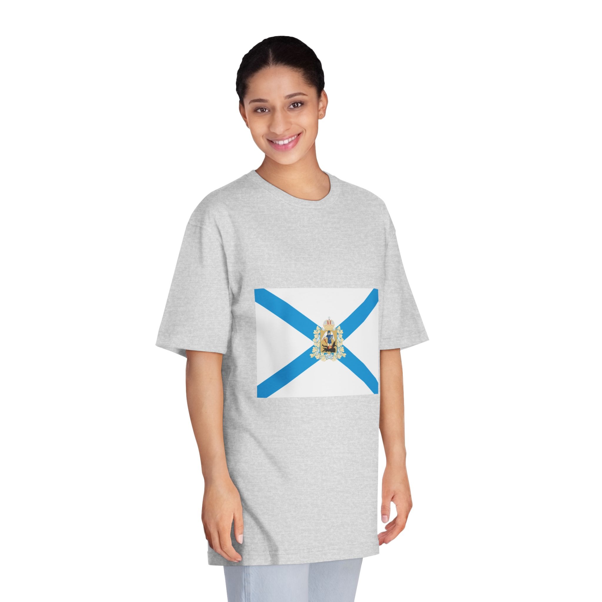 Flag of Arkhangelsk Oblast Unisex Classic Crewneck T Shirt - Image 15