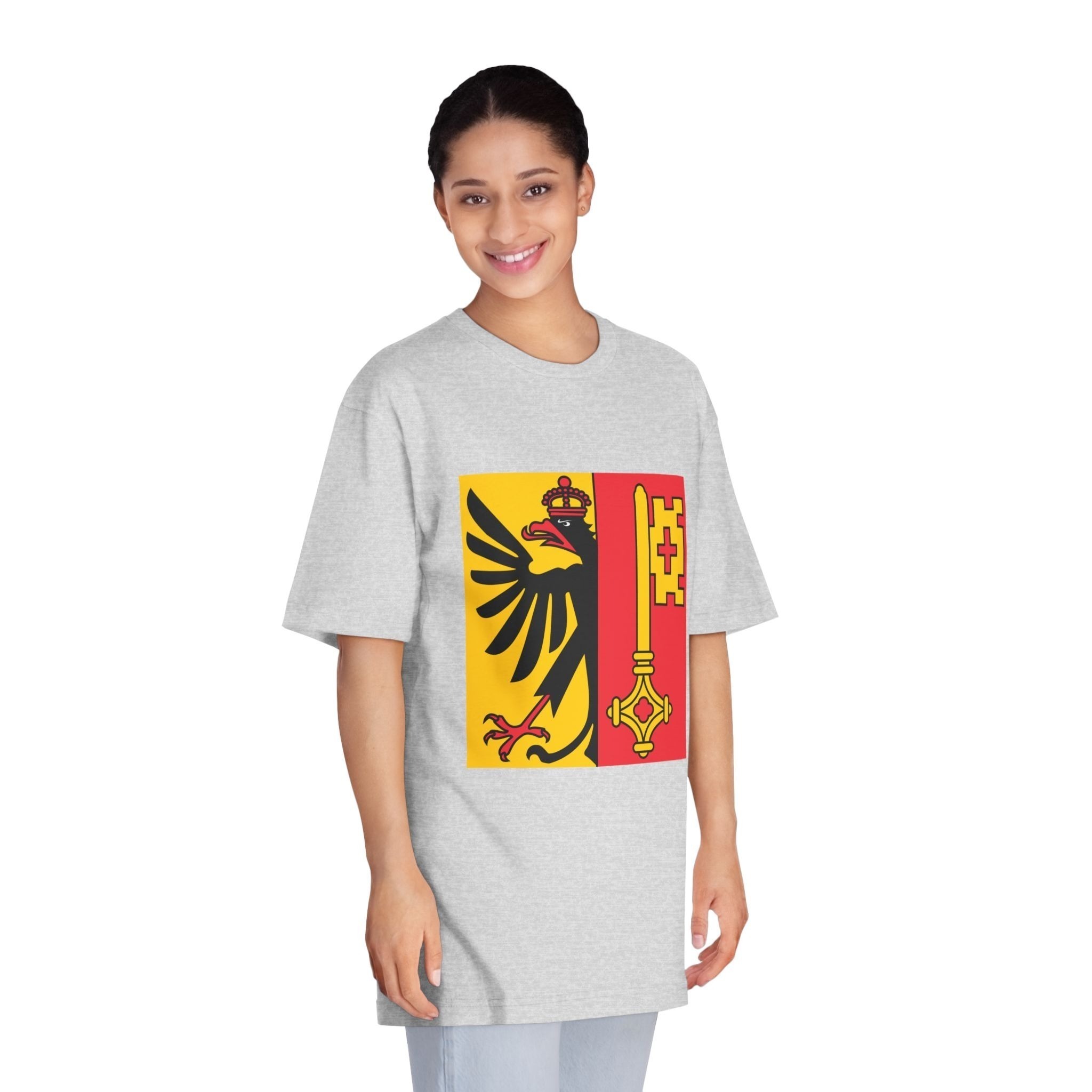Flag of Canton of Geneva Unisex Classic Crewneck T Shirt - Image 15