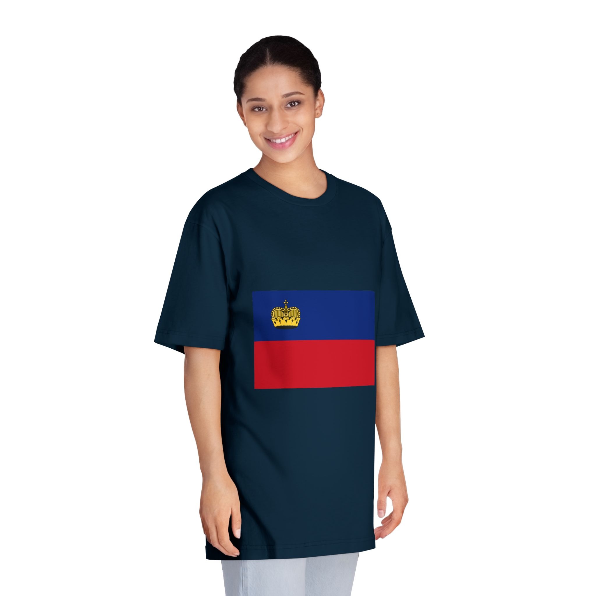 Flag of Liechtenstein Unisex Classic Crewneck T Shirt - Image 19