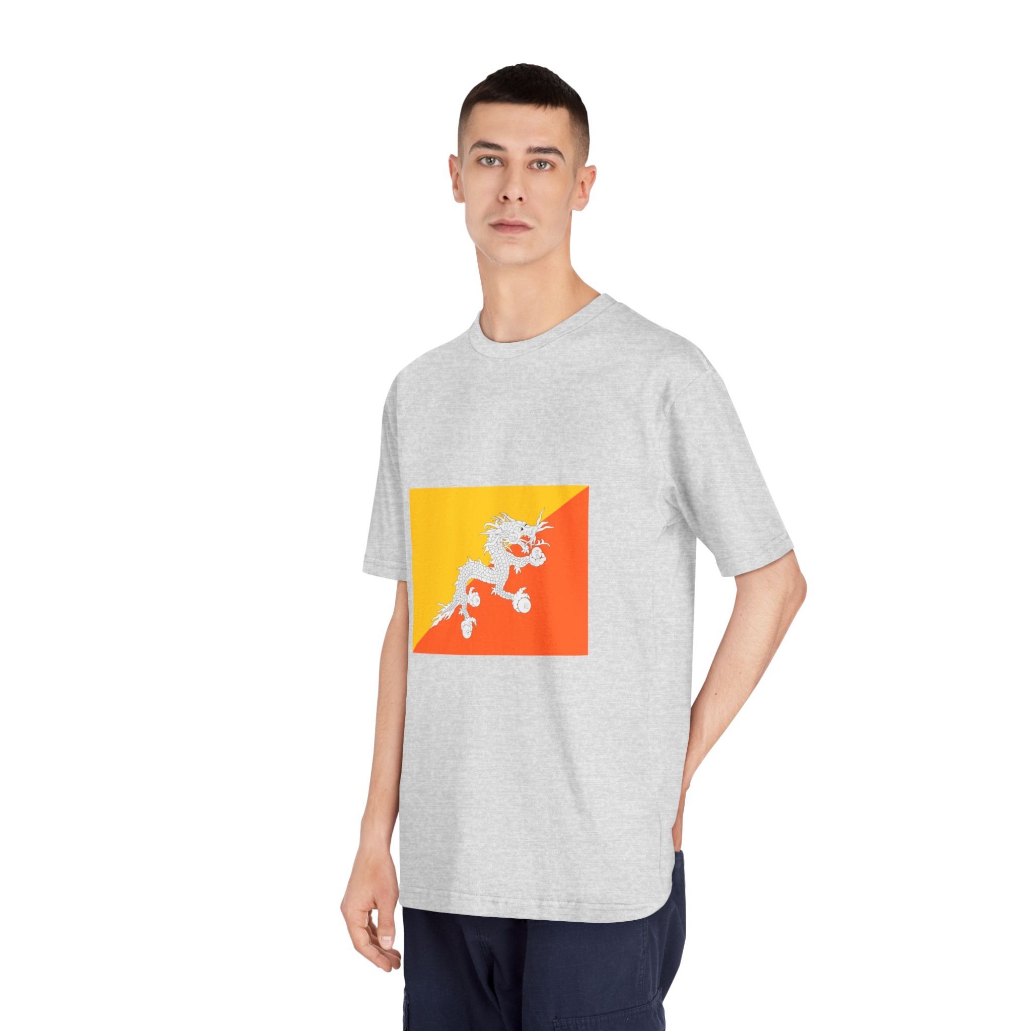 Flag of Bhutan Unisex Classic Crewneck T Shirt - Image 16