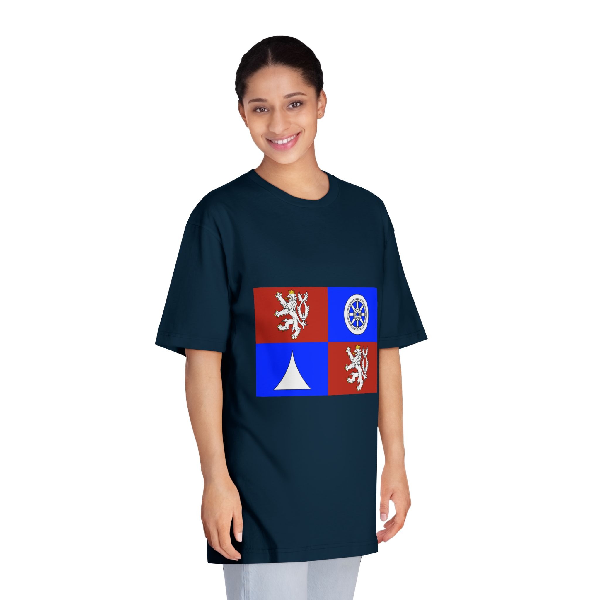 Flag of Liberec Region Unisex Classic Crewneck T Shirt - Image 19
