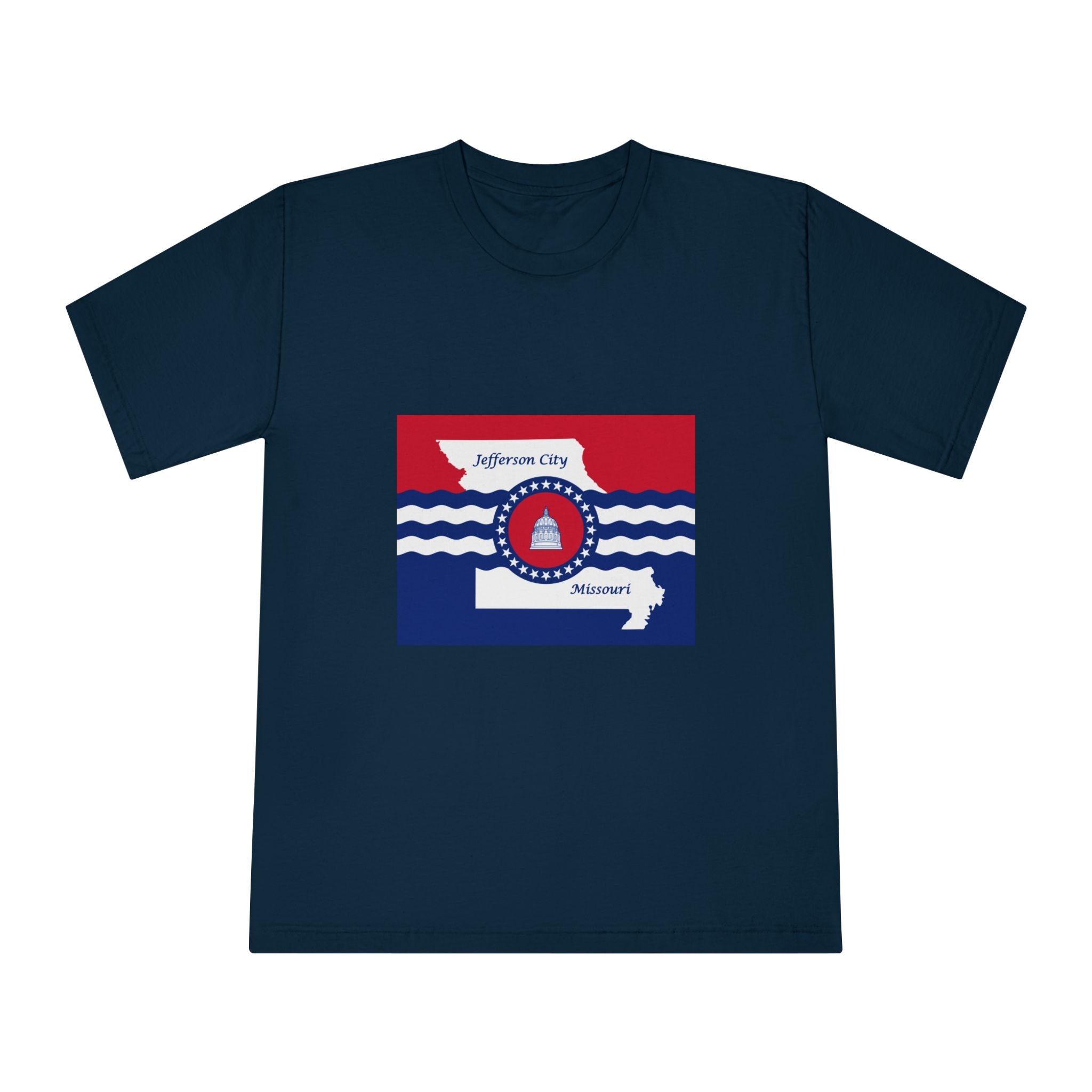 Flag of Jefferson City, Missouri Unisex Classic Crewneck T Shirt - Image 17
