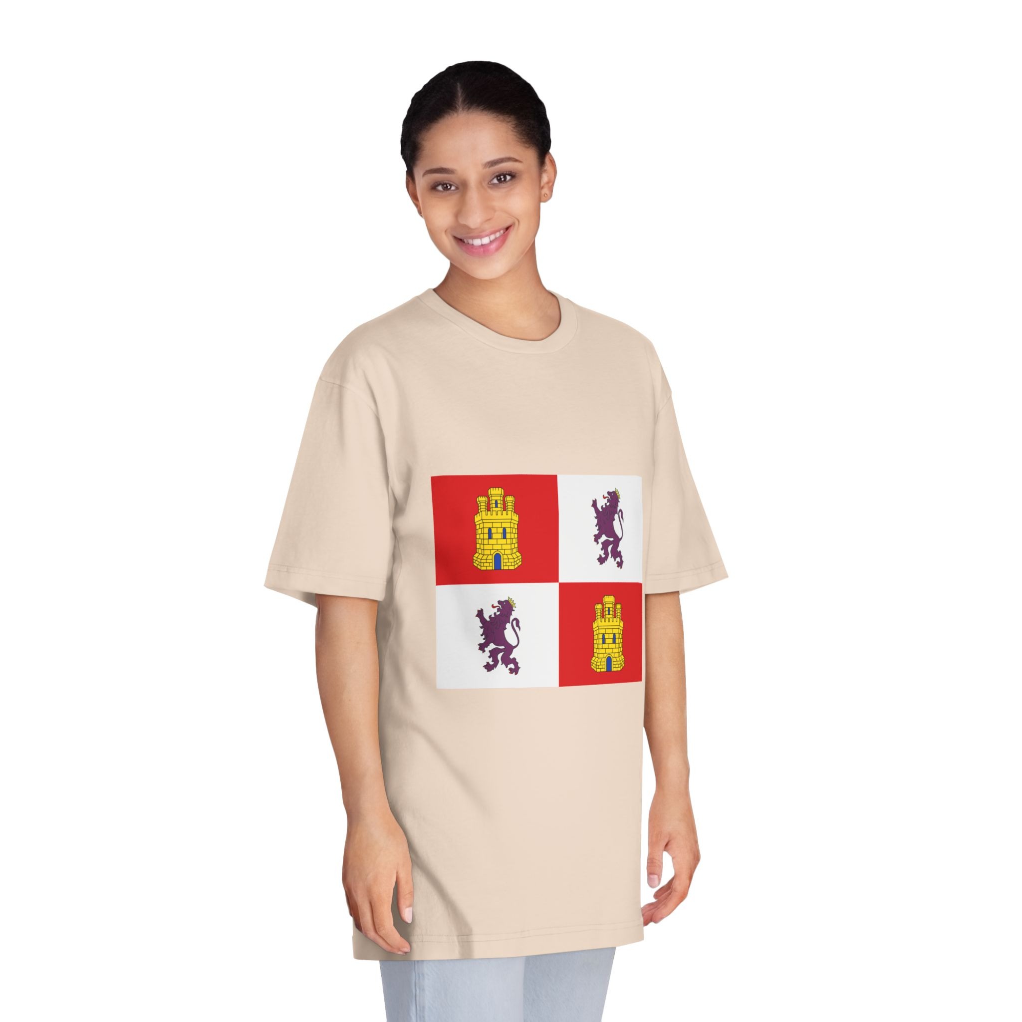 Flag of Castile and León Unisex Classic Crewneck T Shirt - Image 11