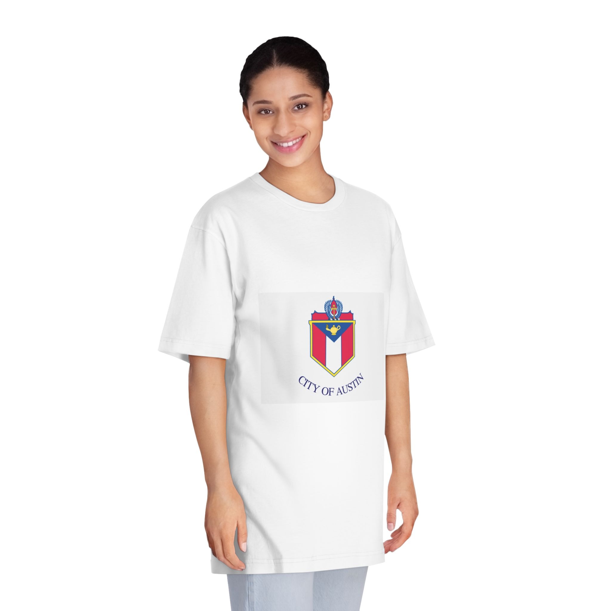 Flag of Austin, Texas Unisex Classic Crewneck T Shirt - Image 3