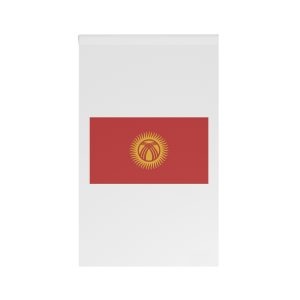 National Flag Kyrgyzstan With Sun Tunduk Emblem House Banner