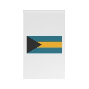 Flag Bahamas Black Triangle Aquamarine Yellow Stripes National Caribbean Symbol House Banner