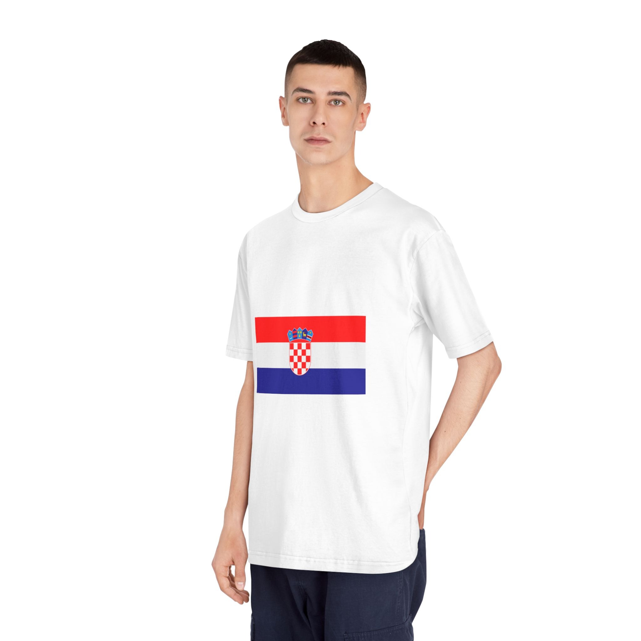 Flag of Croatia Unisex Classic Crewneck T Shirt - Image 4