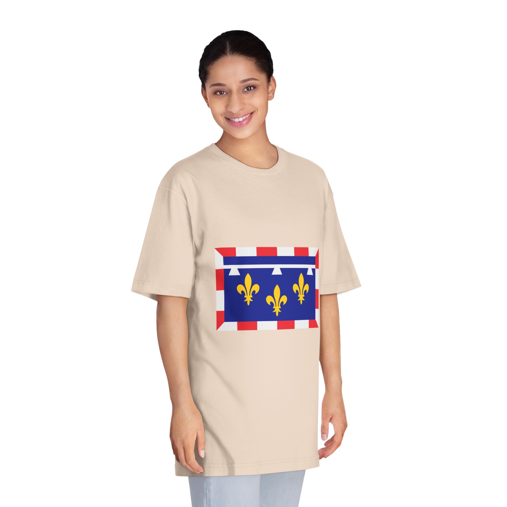 Flag of Centre Val de Loire Unisex Classic Crewneck T Shirt - Image 11