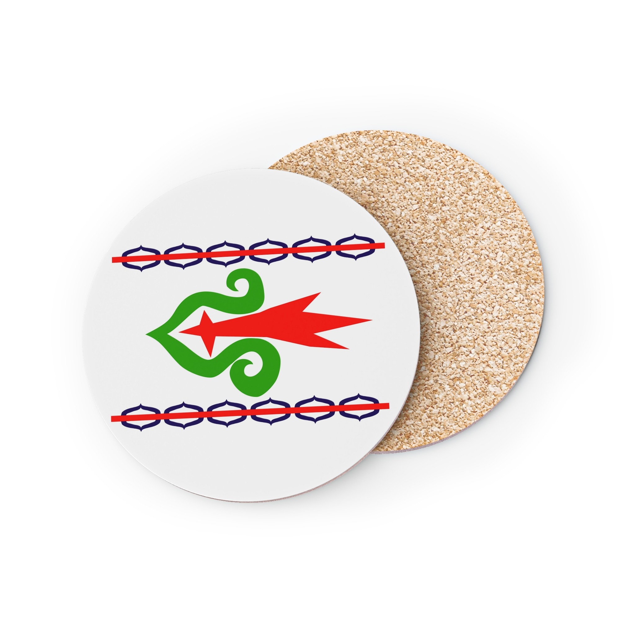 Traditional Flag Sakhalin Kuril Ainu Indigenous Japanese Banner Symbolizing Heritage Coasters