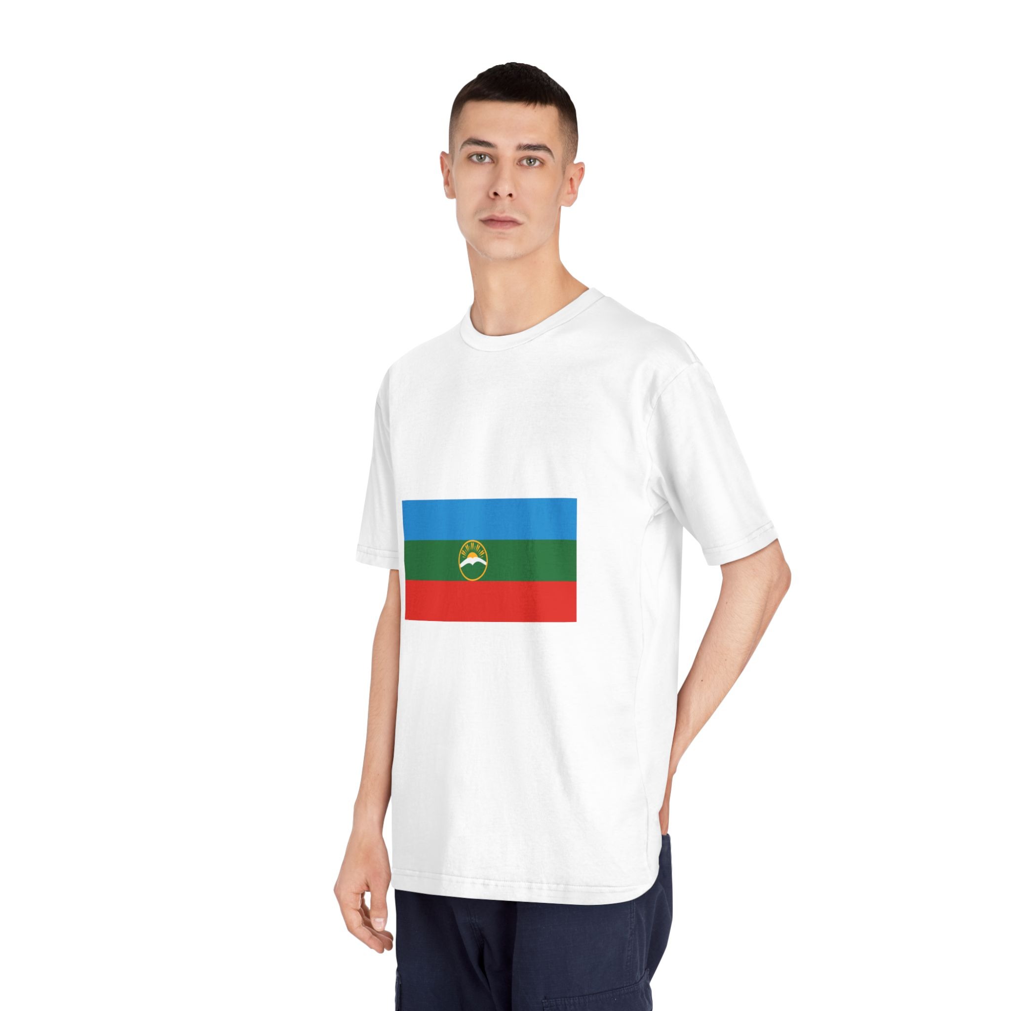Flag of Karachay Cherkessia Unisex Classic Crewneck T Shirt - Image 4