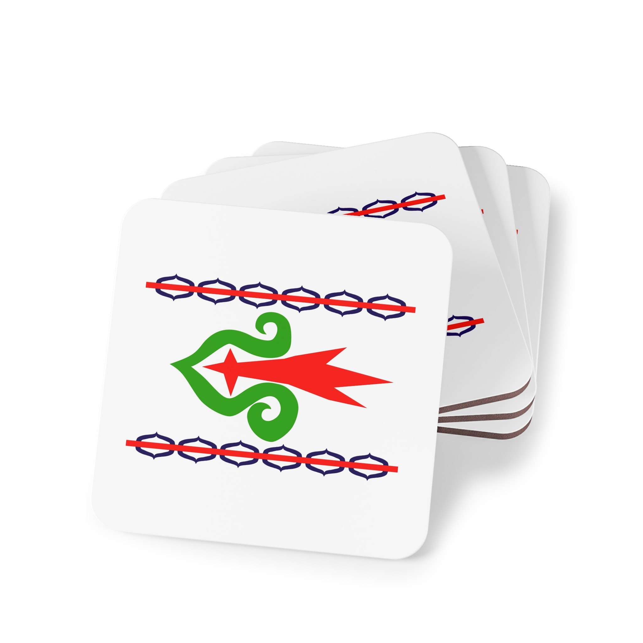 Traditional Flag Sakhalin Kuril Ainu Indigenous Japanese Banner Symbolizing Heritage Coasters - Image 7