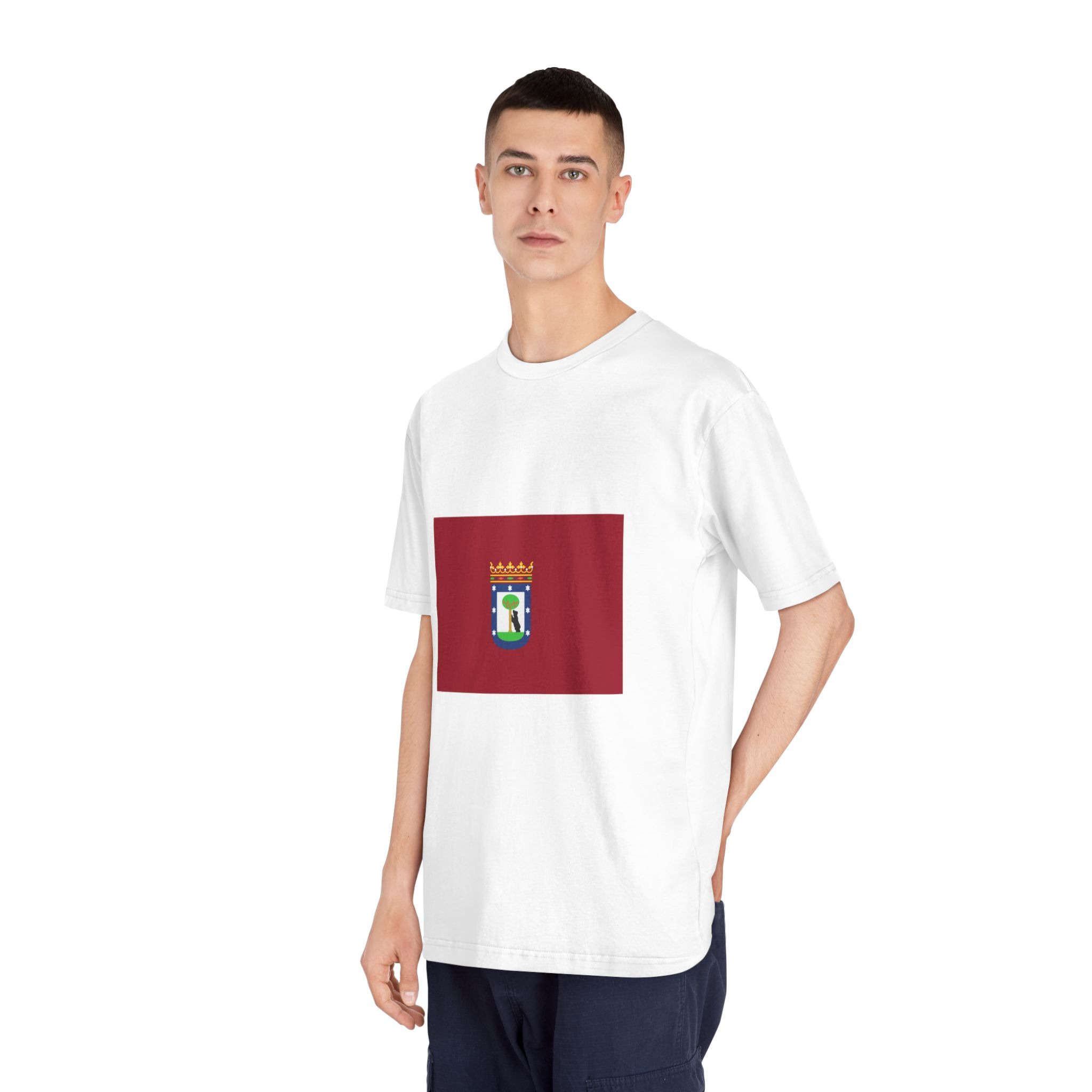 Bandera de La Ciudad de Madrid Unisex Classic Crewneck T Shirt - Image 4
