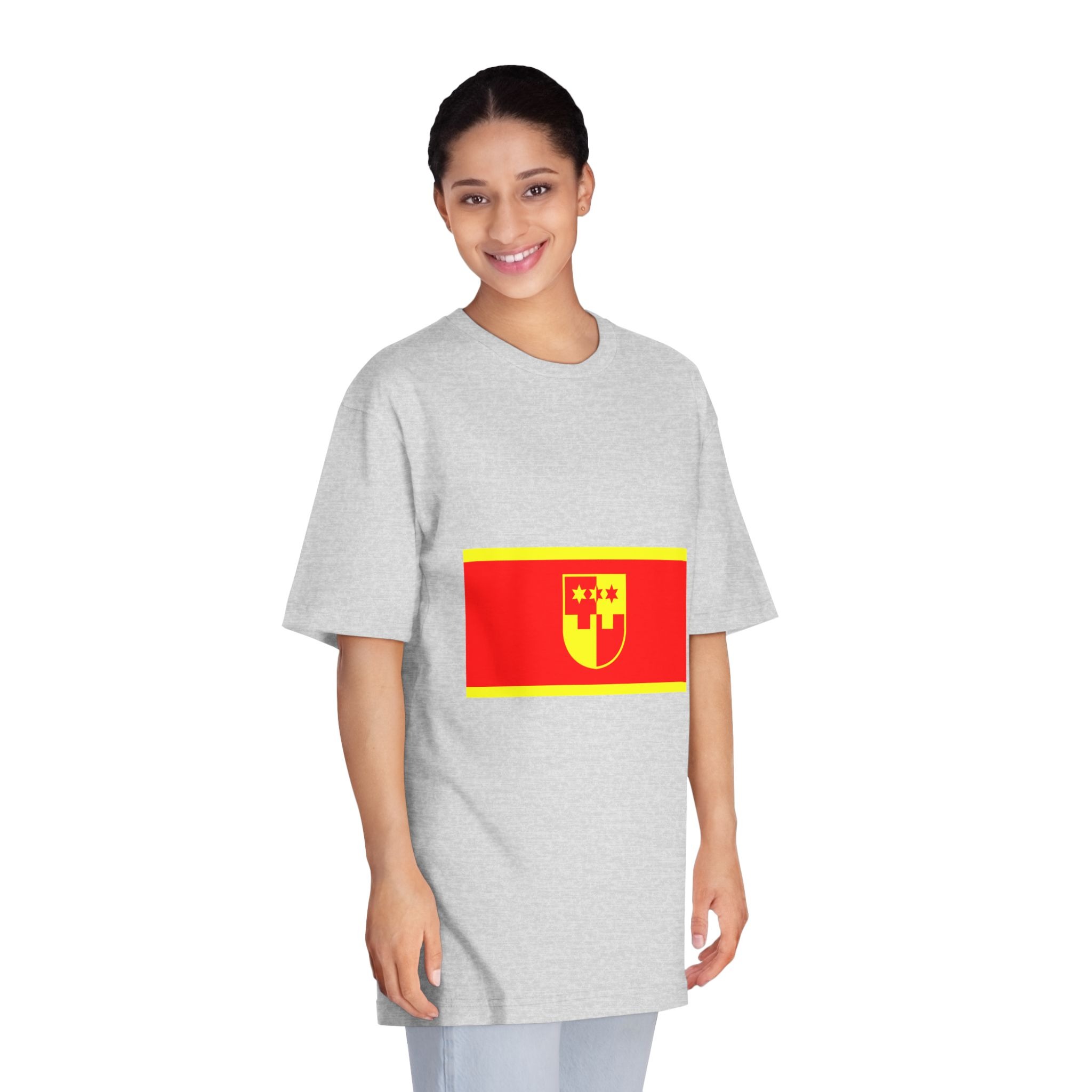 Flag of Krapina Zagorje County Unisex Classic Crewneck T Shirt - Image 15