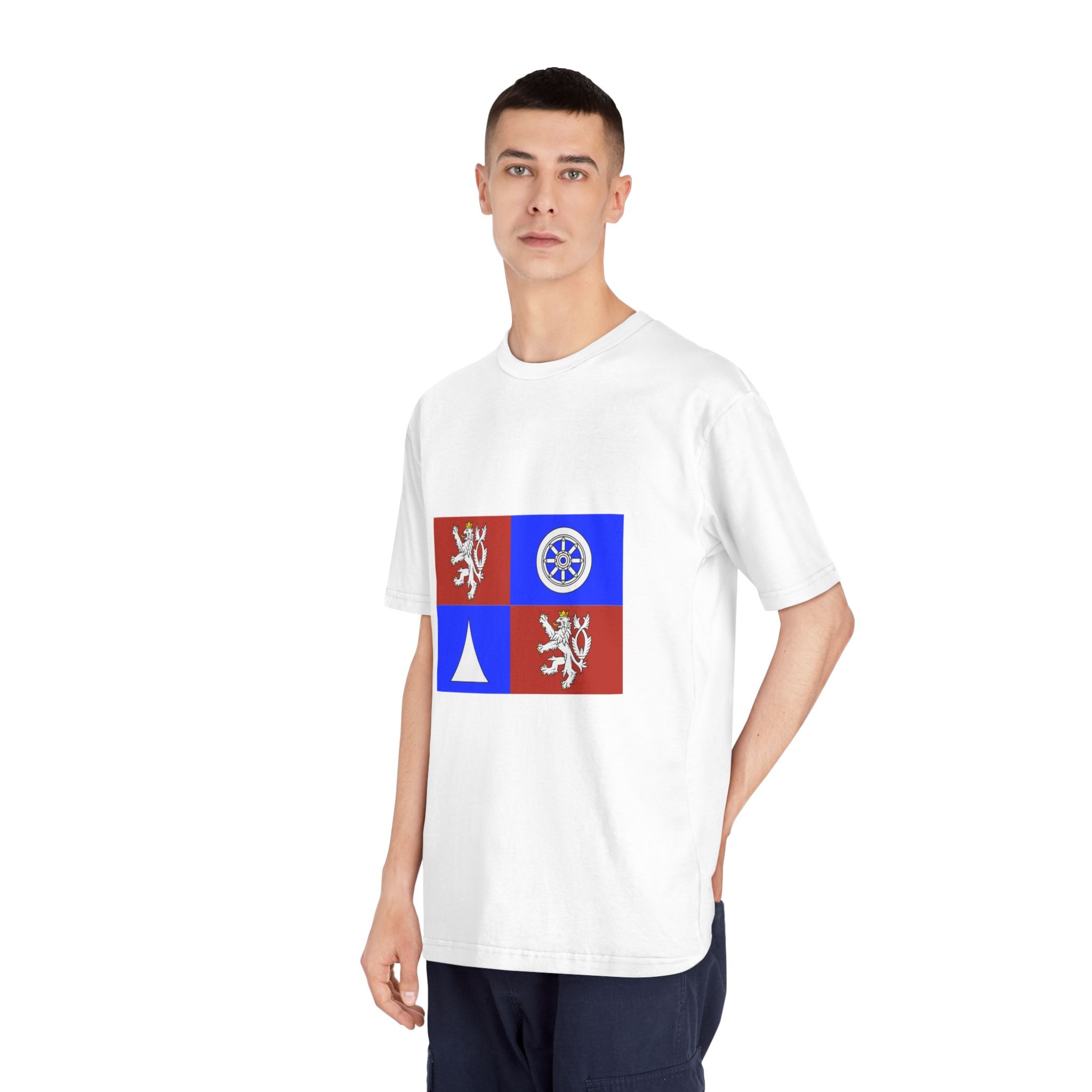 Flag of Liberec Region Unisex Classic Crewneck T Shirt - Image 4