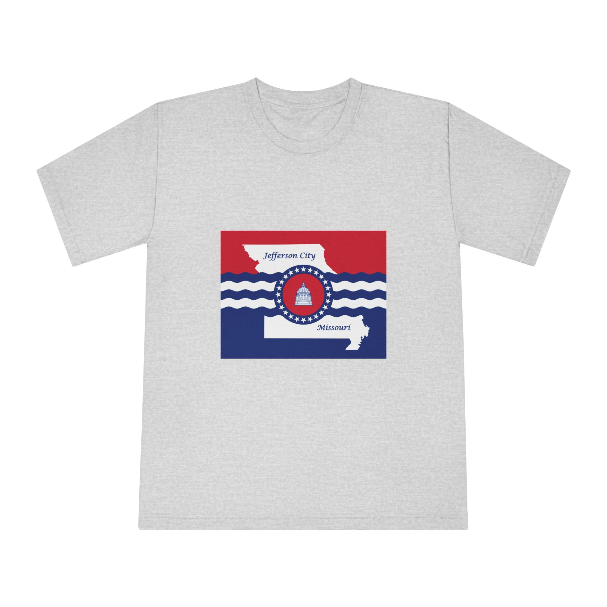 Flag of Jefferson City, Missouri Unisex Classic Crewneck T Shirt - Image 13