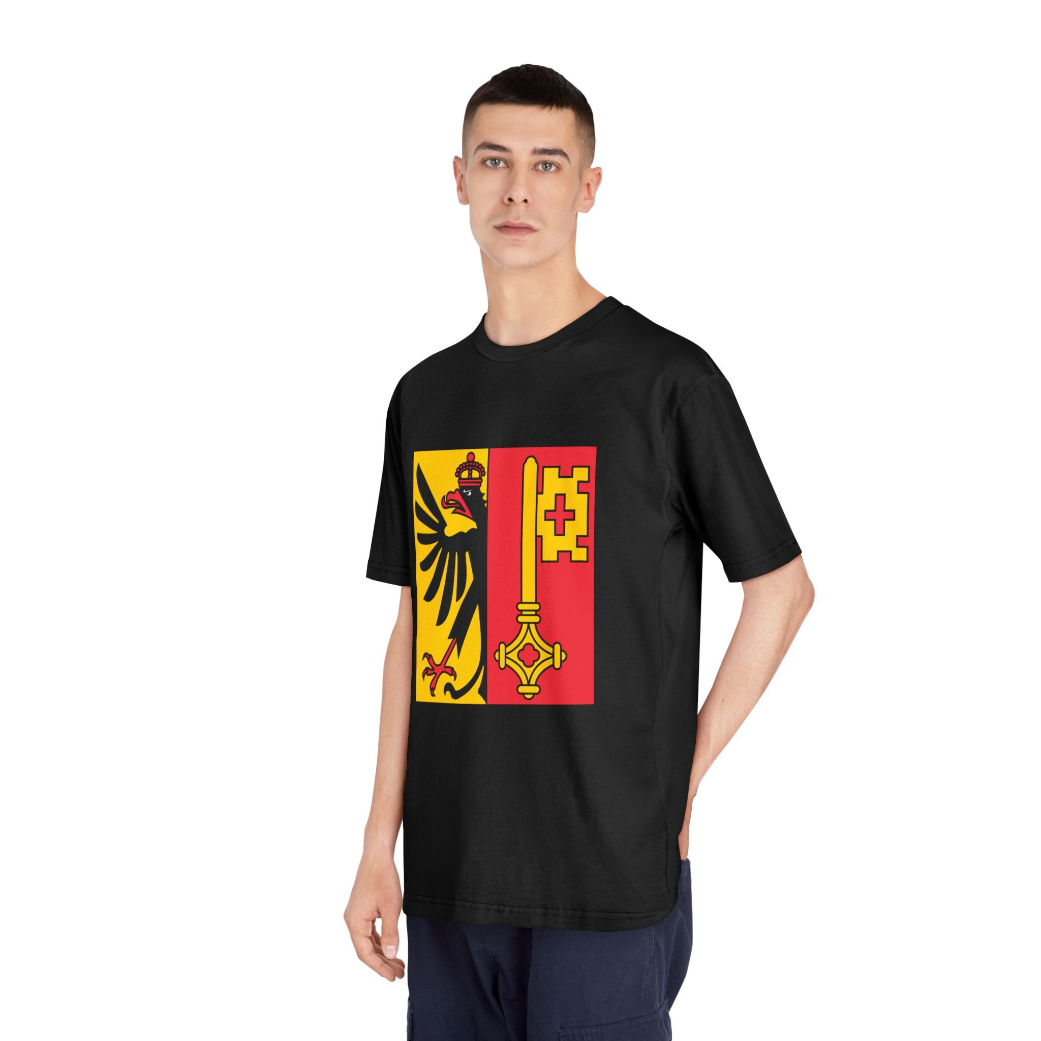 Flag of Canton of Geneva Unisex Classic Crewneck T Shirt - Image 8