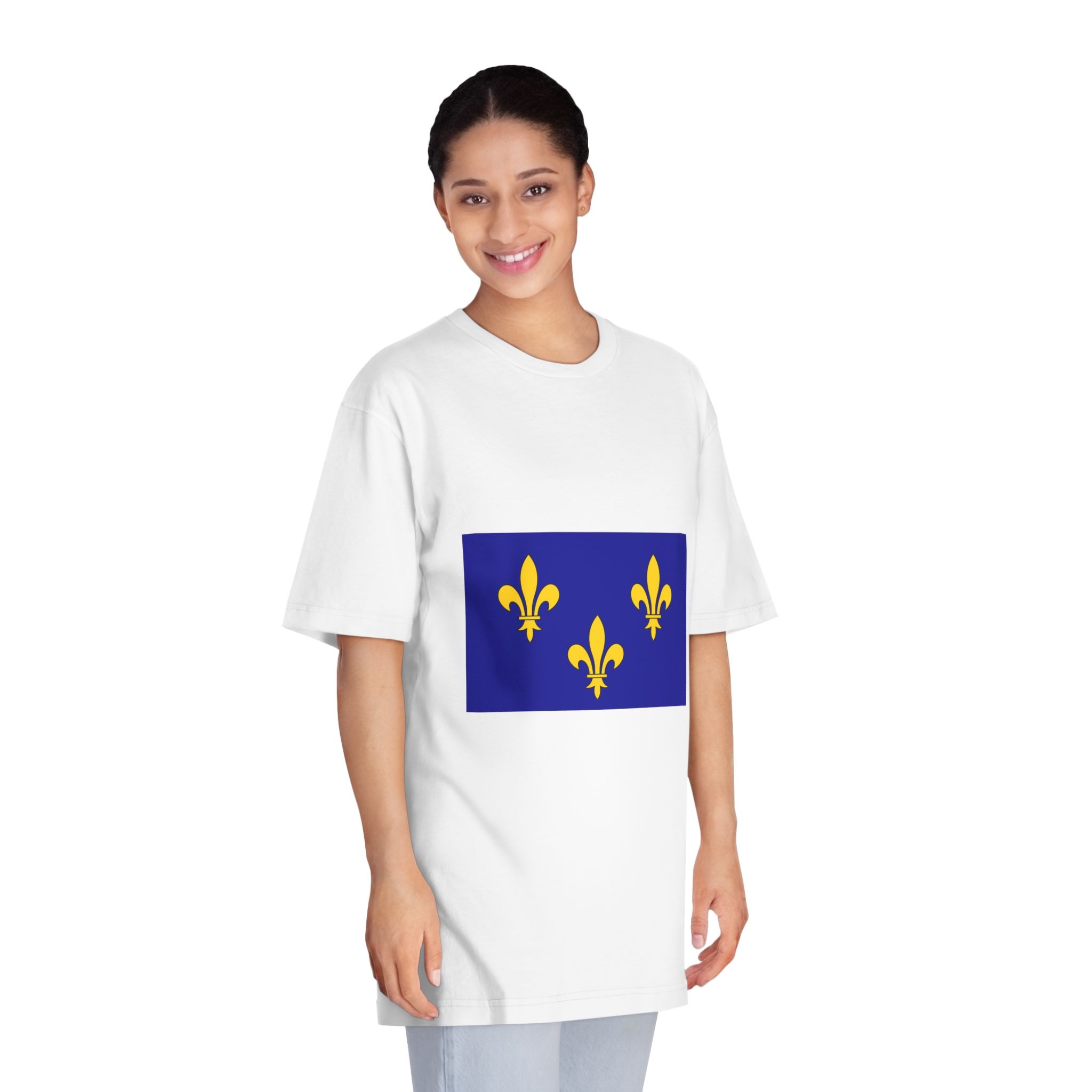 Cultural Flag of Île de France Unisex Classic Crewneck T Shirt - Image 3