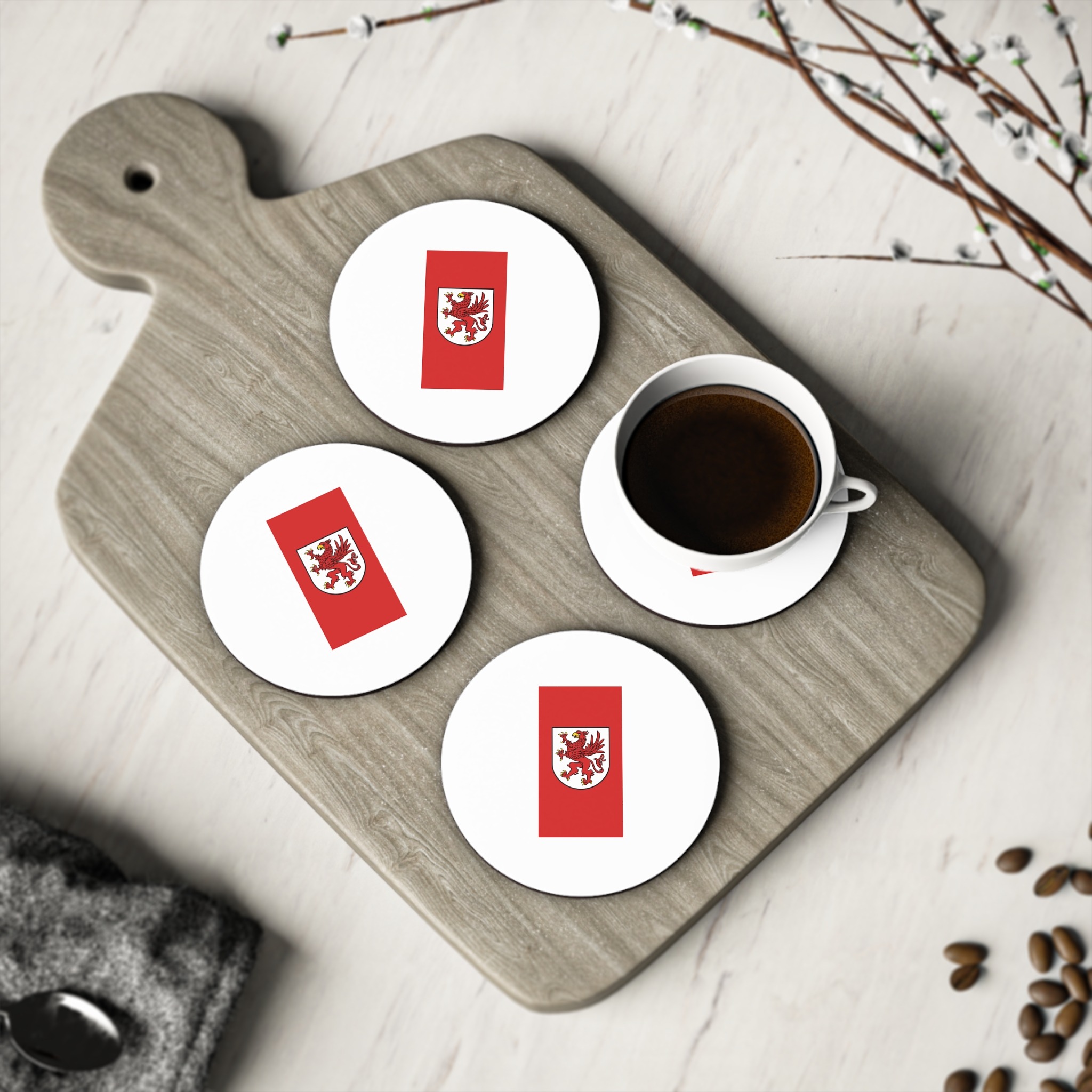 Pol Województwo Zachodniopomorskie Flag Coasters - Image 4