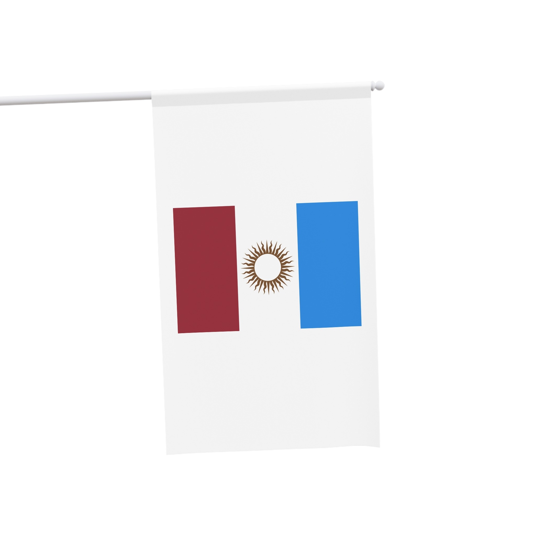 Flag Province Cordoba Argentina Tricolor Vertical Banner With Red White Sky Blue House Banner - Image 3