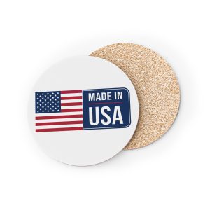 Made Usa Sign With American Flag Background Product Origin Label Vector Illustration Coasters