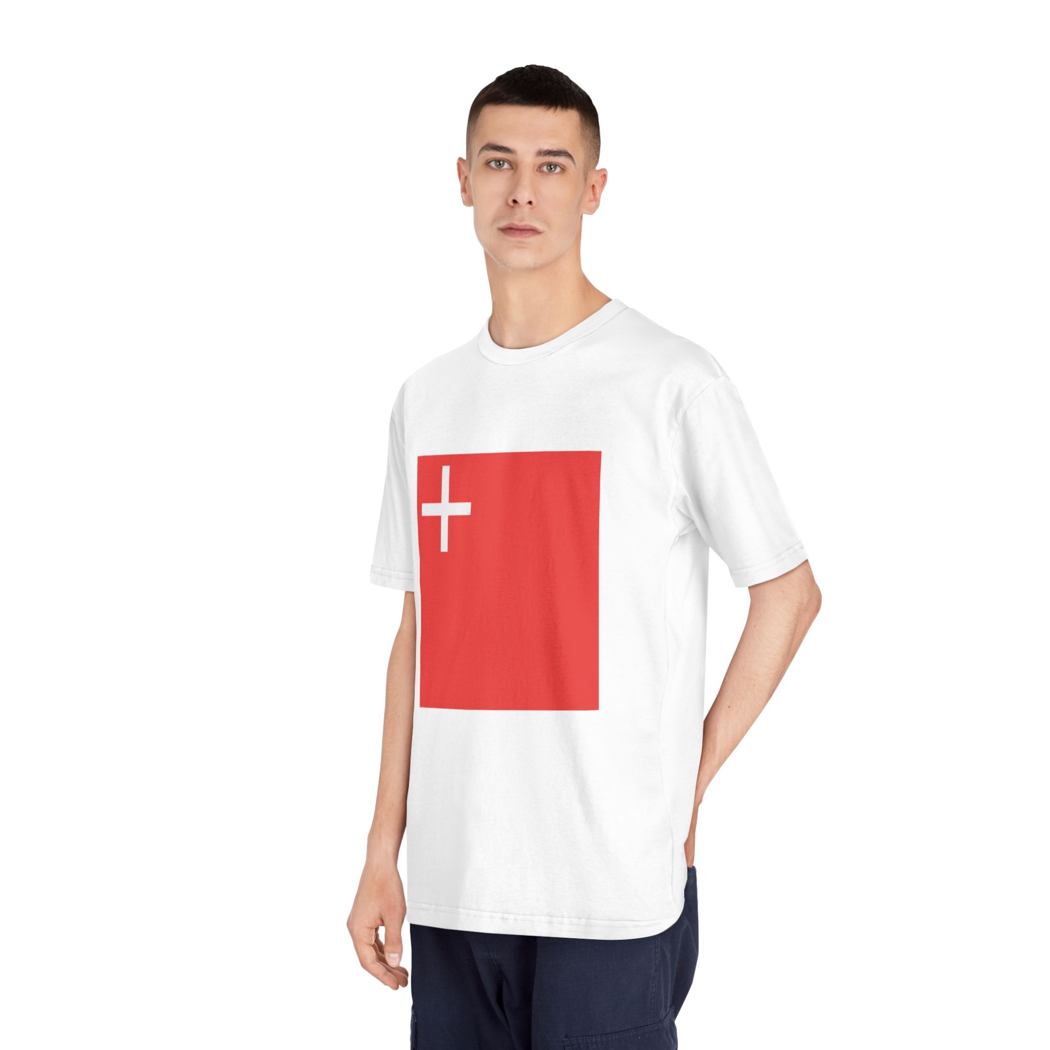 Flag of Canton of Schwyz Unisex Classic Crewneck T Shirt - Image 4