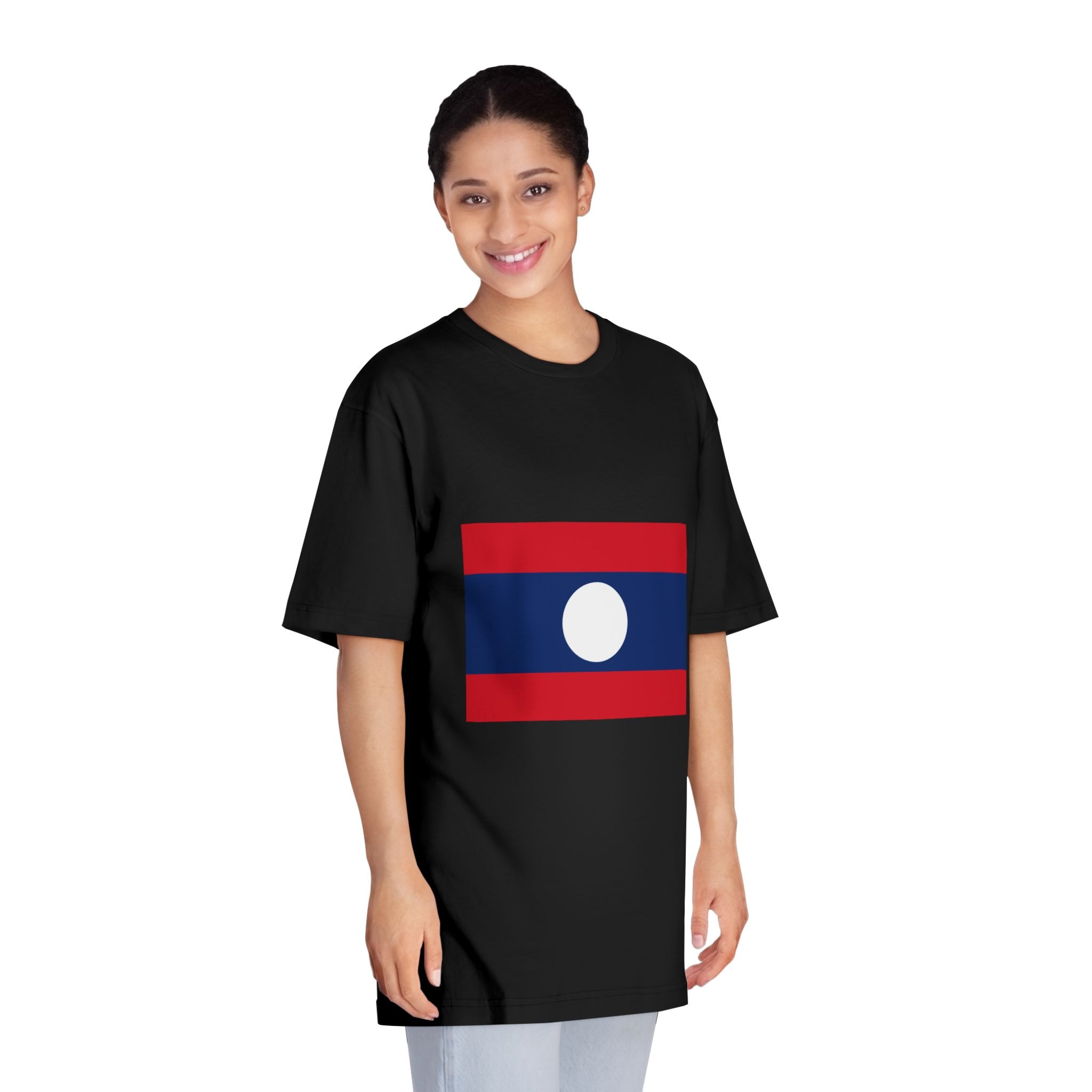 Flag of Laos Unisex Classic Crewneck T Shirt - Image 7