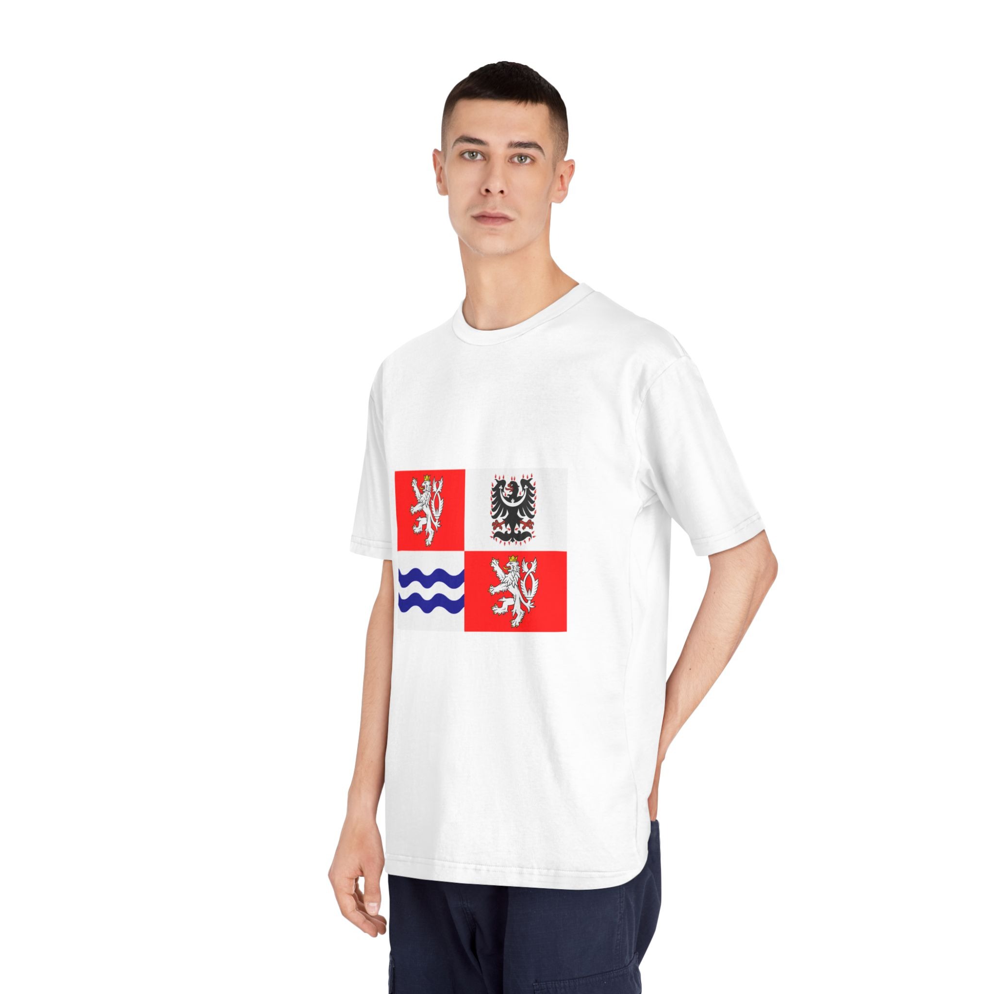 Flag of Central Bohemian Region Unisex Classic Crewneck T Shirt - Image 4